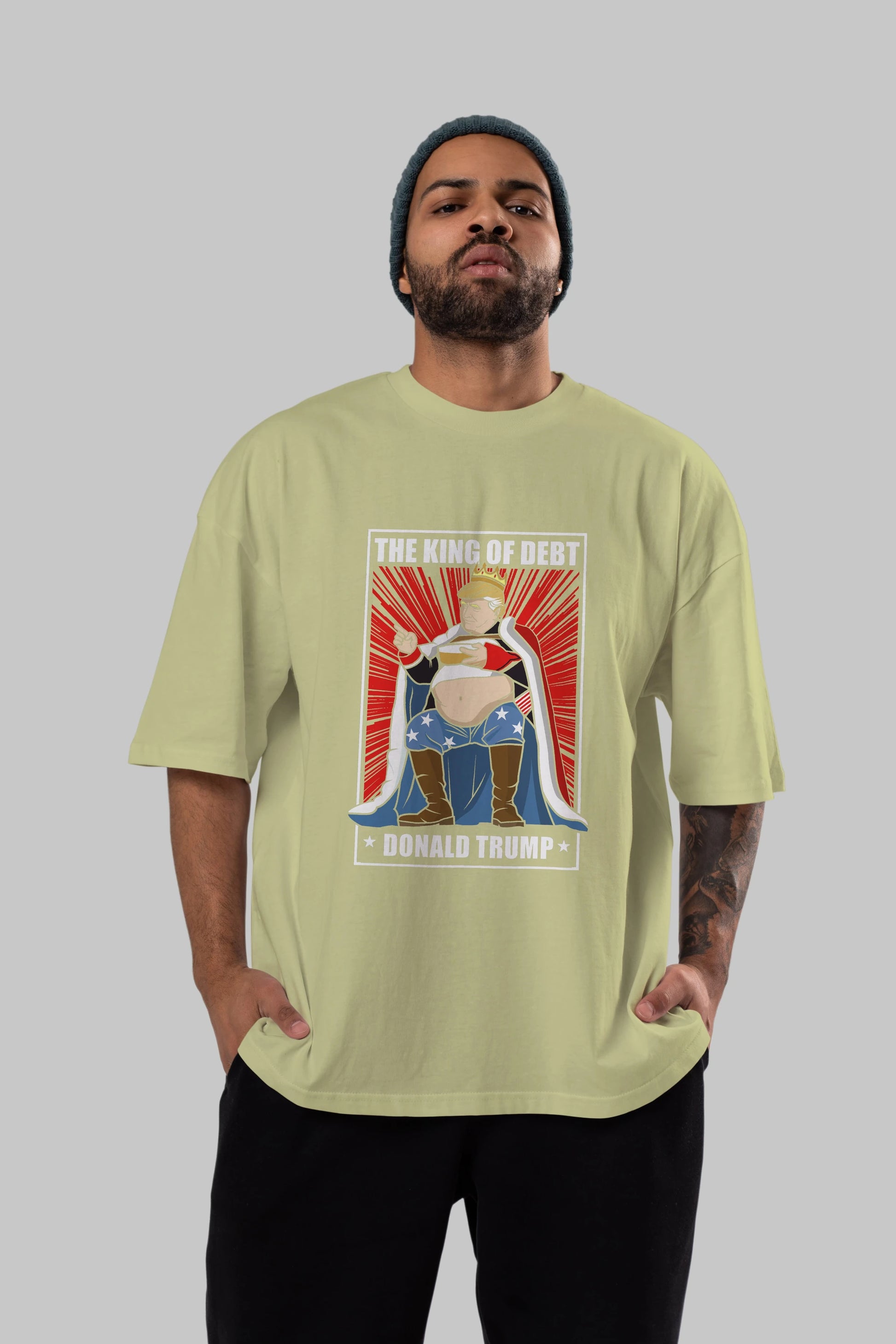 Trump King Ön Baskılı Oversize t-shirt Erkek Kadın Unisex %100 Pamuk tişort