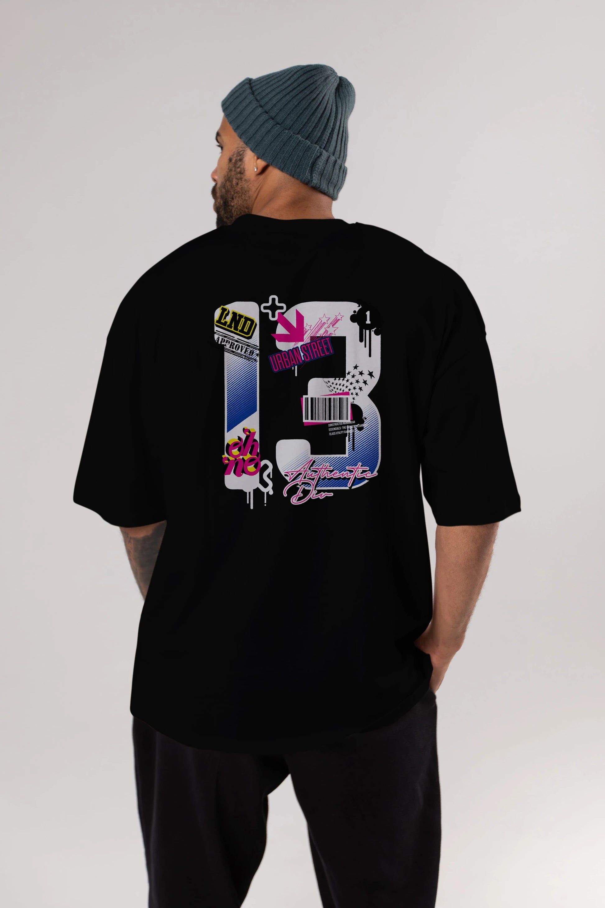Urban Street 13 Arka Baskılı Oversize t-shirt Erkek Kadın Unisex