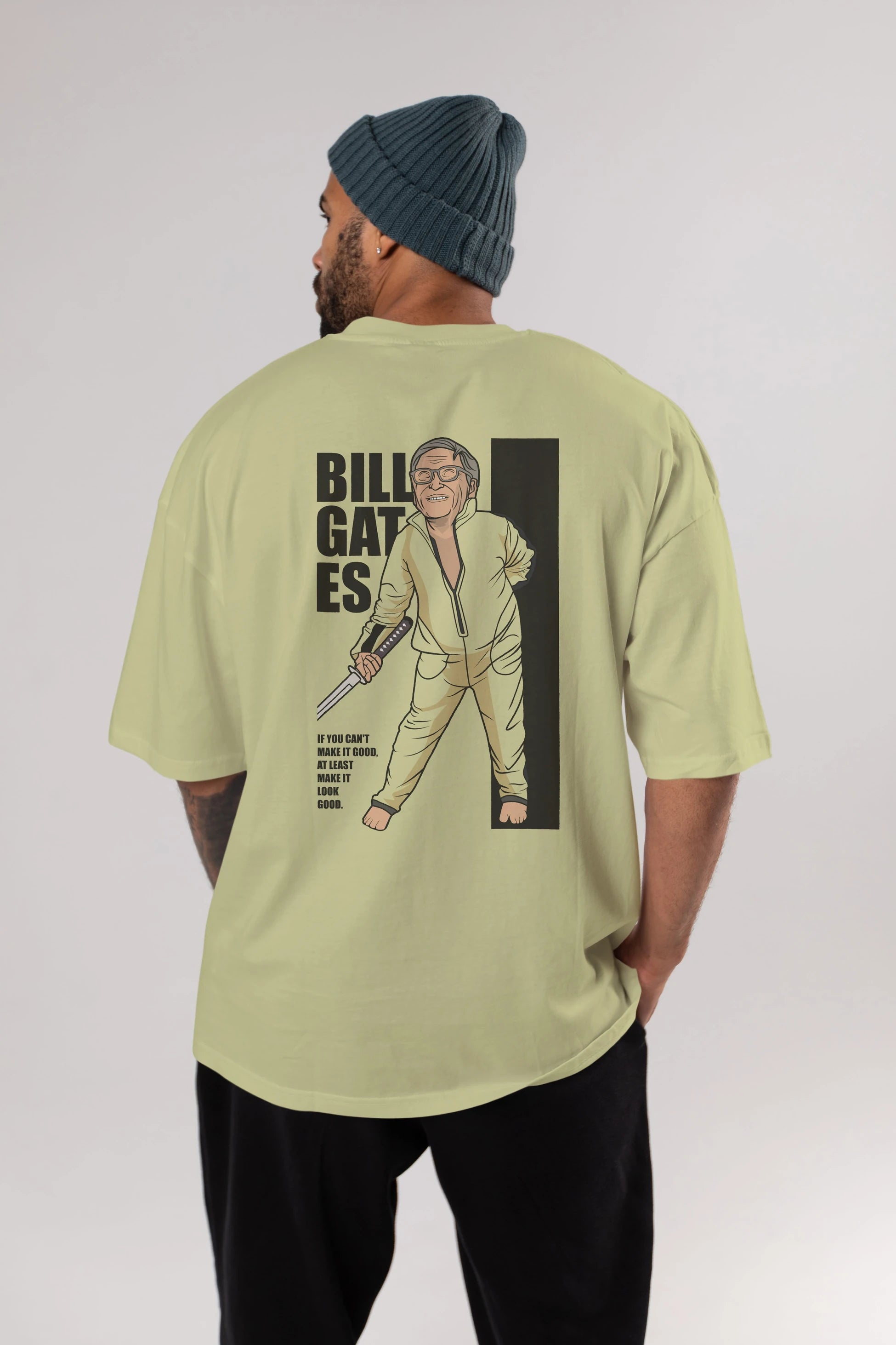 Bill Gates Arka Baskılı Oversize t-shirt Erkek Kadın Unisex %100 Pamuk tişort