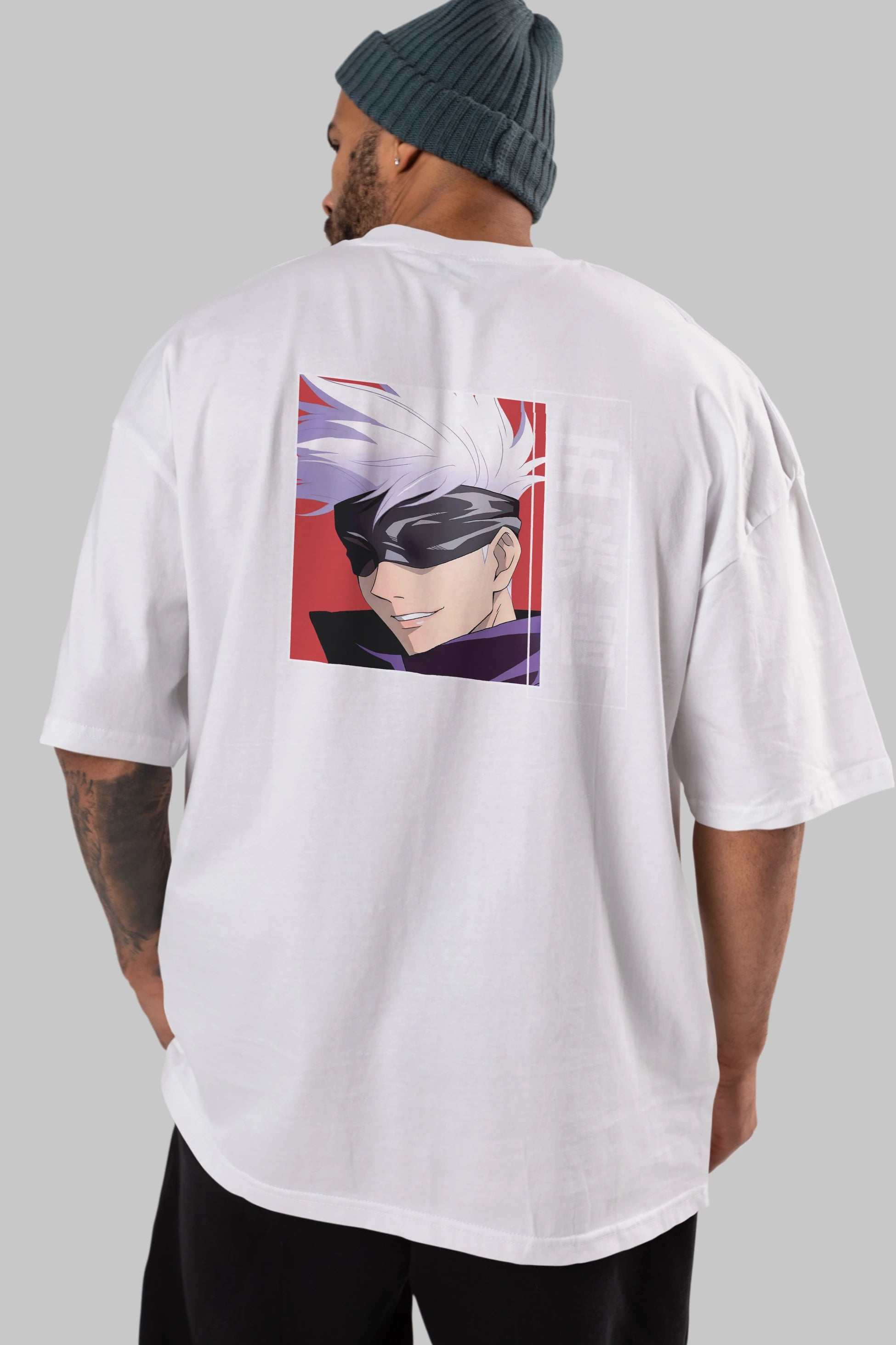 SATORU GOJO Anime Arka Baskılı Oversize t-shirt Erkek Kadın Unisex