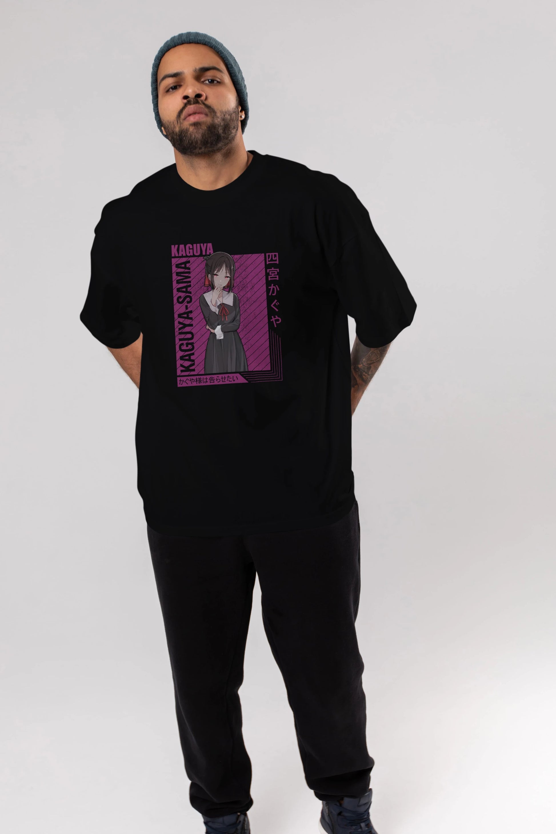 Kaguya Shinomiya 4 1 Anime Ön Baskılı Oversize t-shirt %100 pamuk Erkek Kadın Unisex