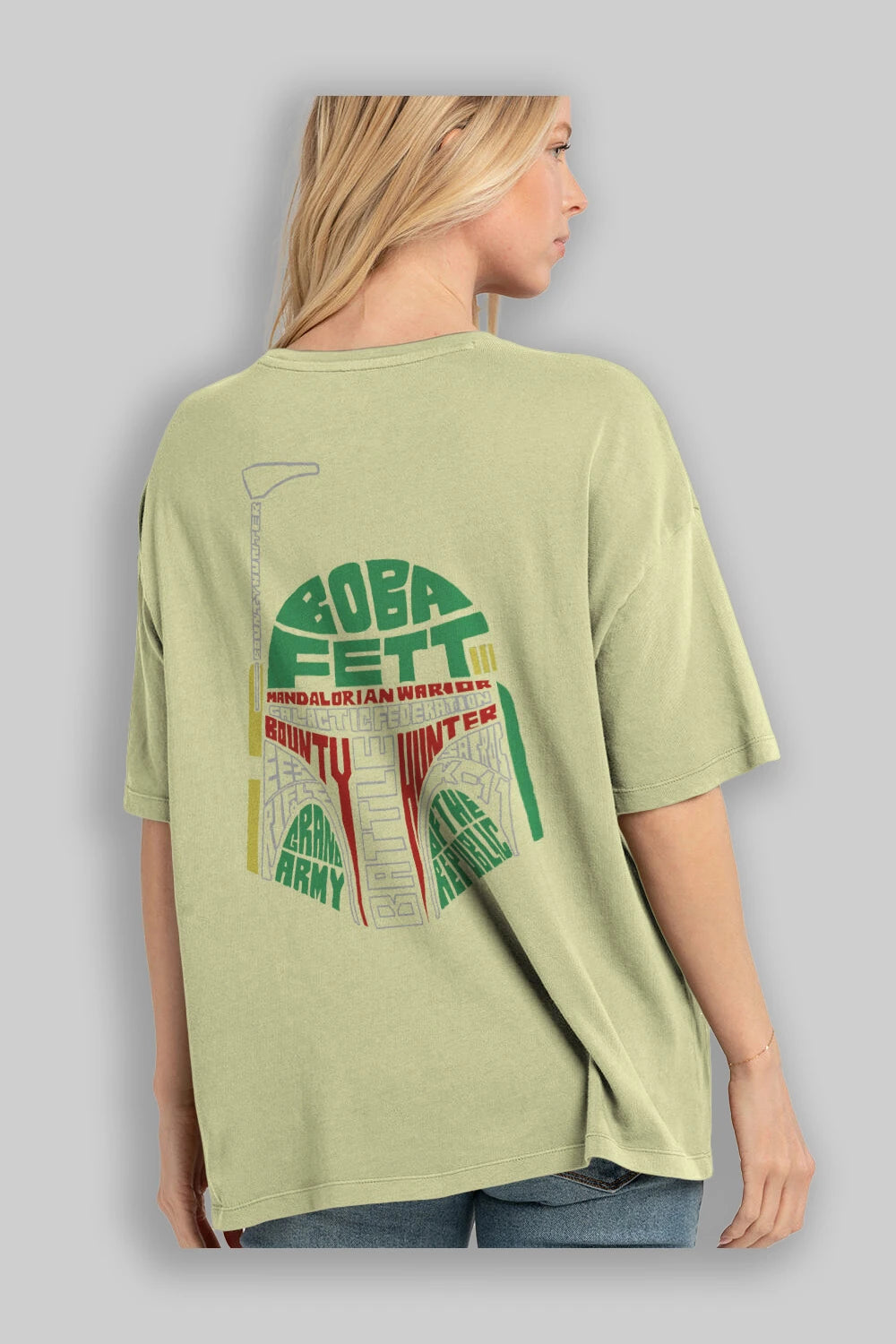 Boba Fett (2) Arka Baskılı Oversize t-shirt %100 pamuk Erkek Kadın Unisex