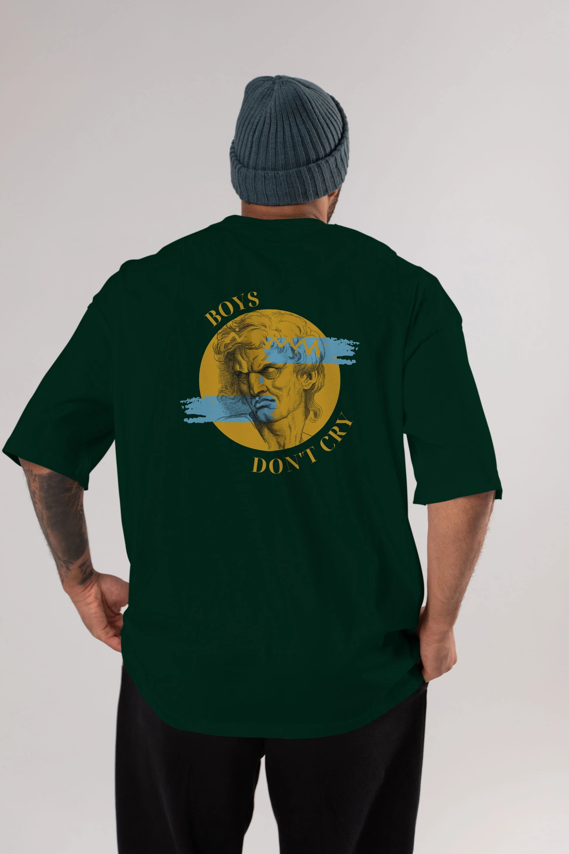Boys Don't Cry Yazılı Arka Baskılı Oversize t-shirt Erkek Kadın Unisex