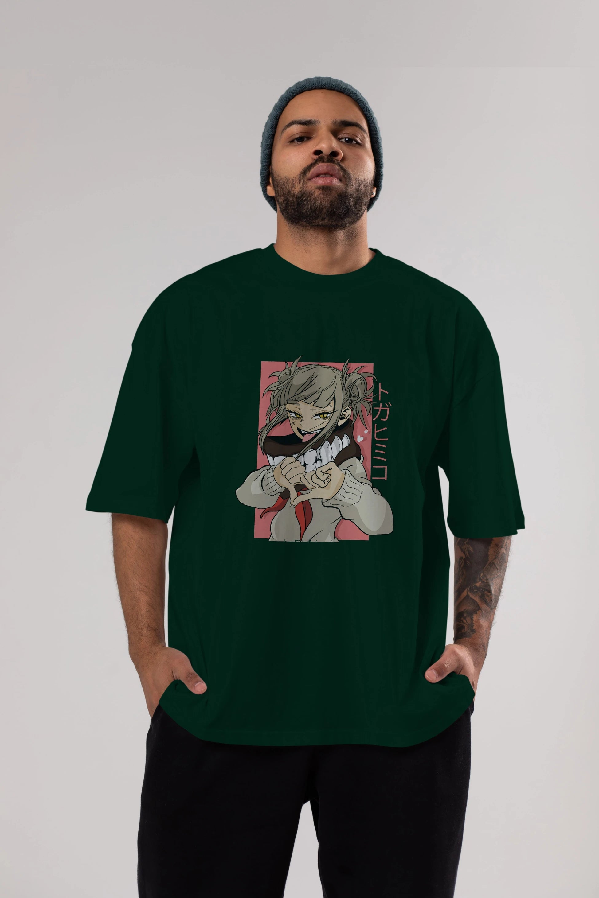 Himiko Toga Anime Ön Baskılı Oversize t-shirt %100 pamuk Erkek Kadın Unisex