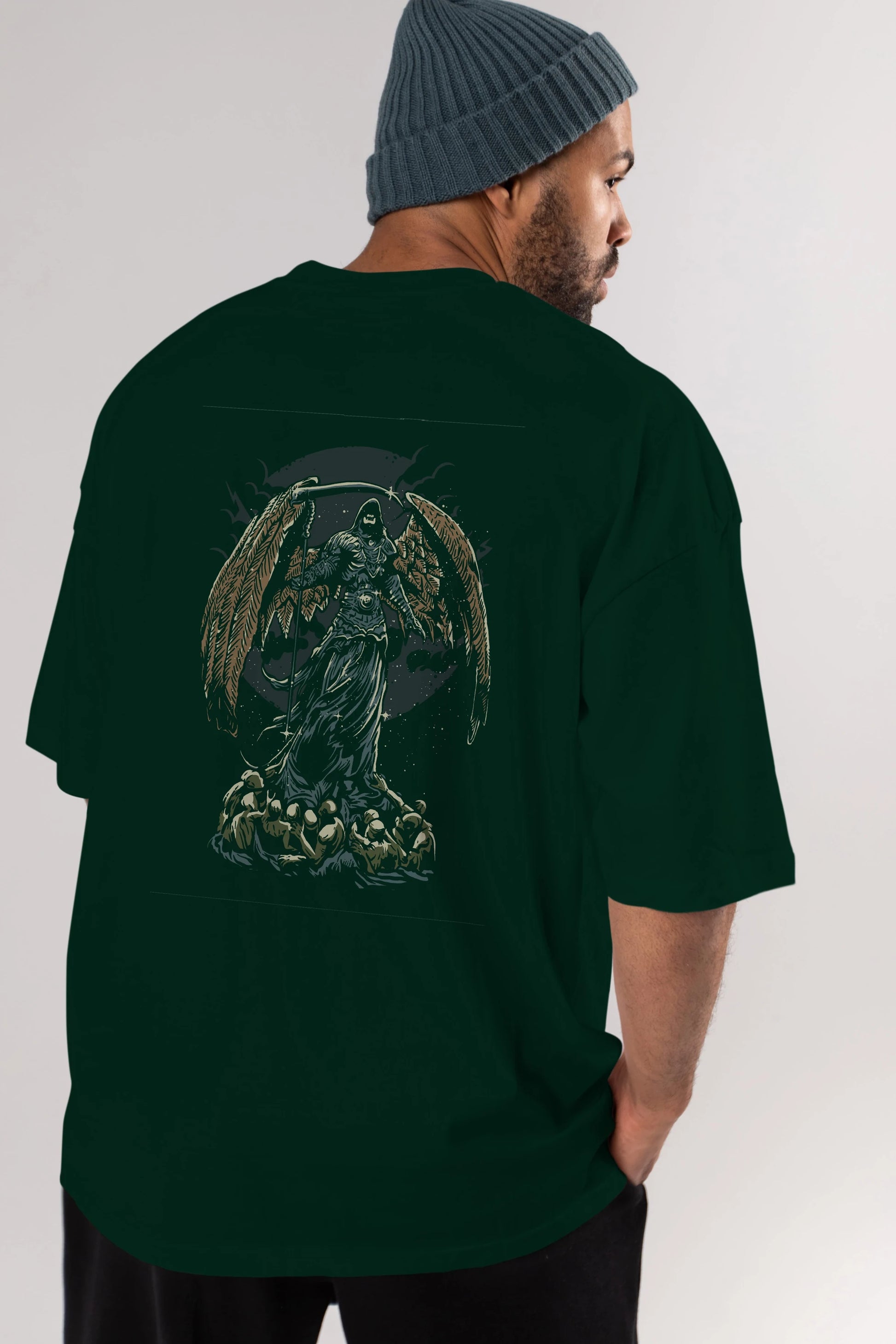 Darkness Arka Baskılı Oversize t-shirt Erkek Kadın Unisex %100 Pamuk