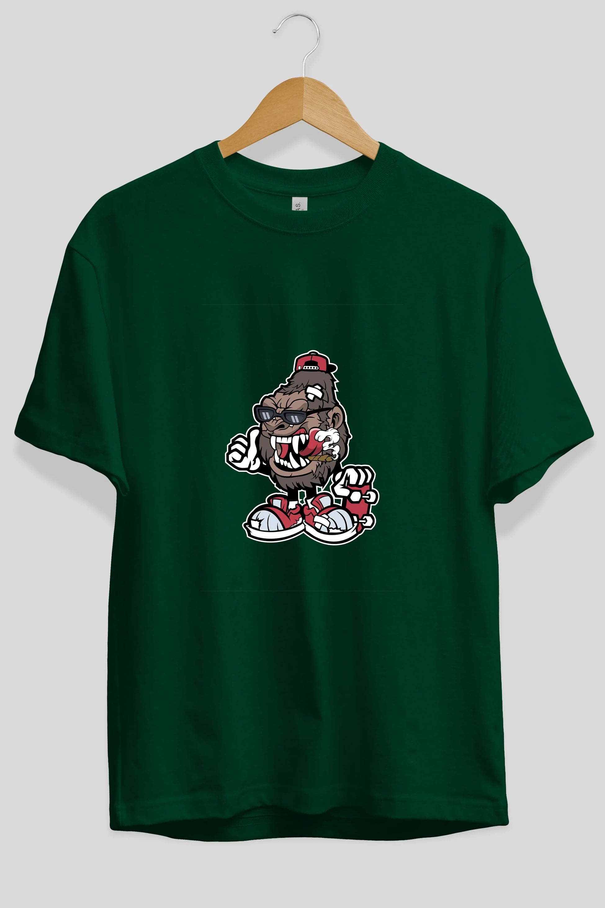Gorilla Skater Ön Baskılı Oversize t-shirt Erkek Kadın Unisex %100 Pamuk tişort