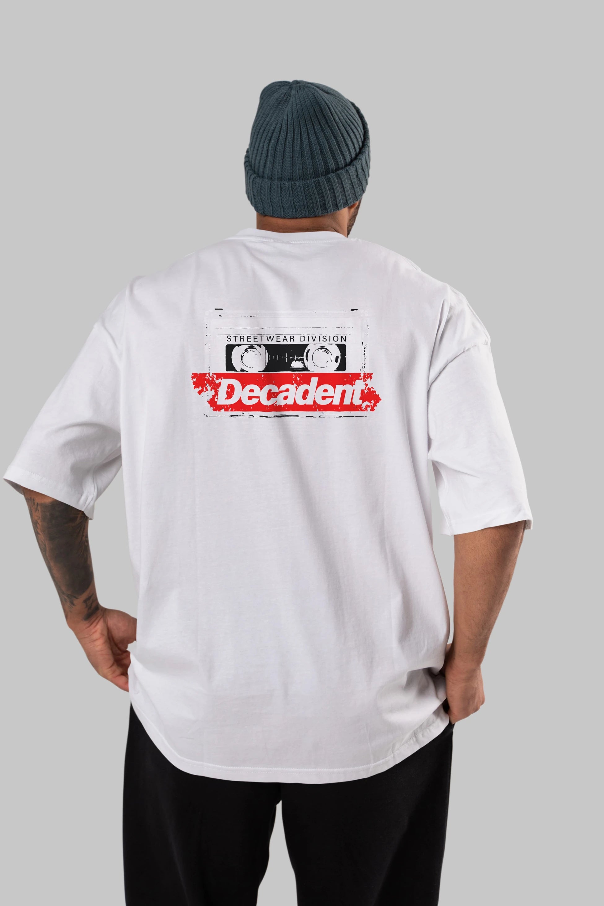 Decadent Arka Baskılı Oversize t-shirt Erkek Kadın Unisex