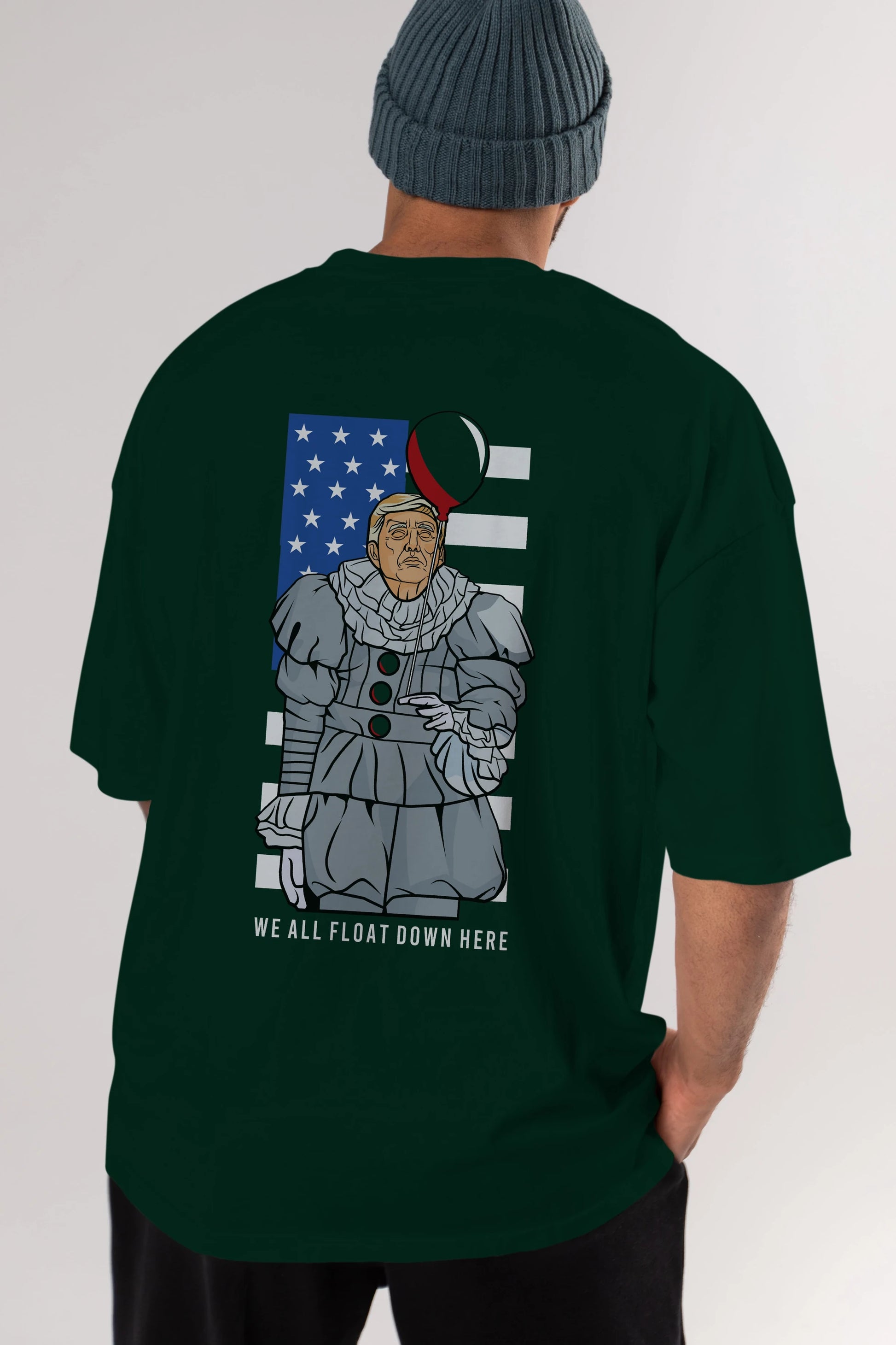 It Trump Arka Baskılı Oversize t-shirt Erkek Kadın Unisex %100 Pamuk tişort