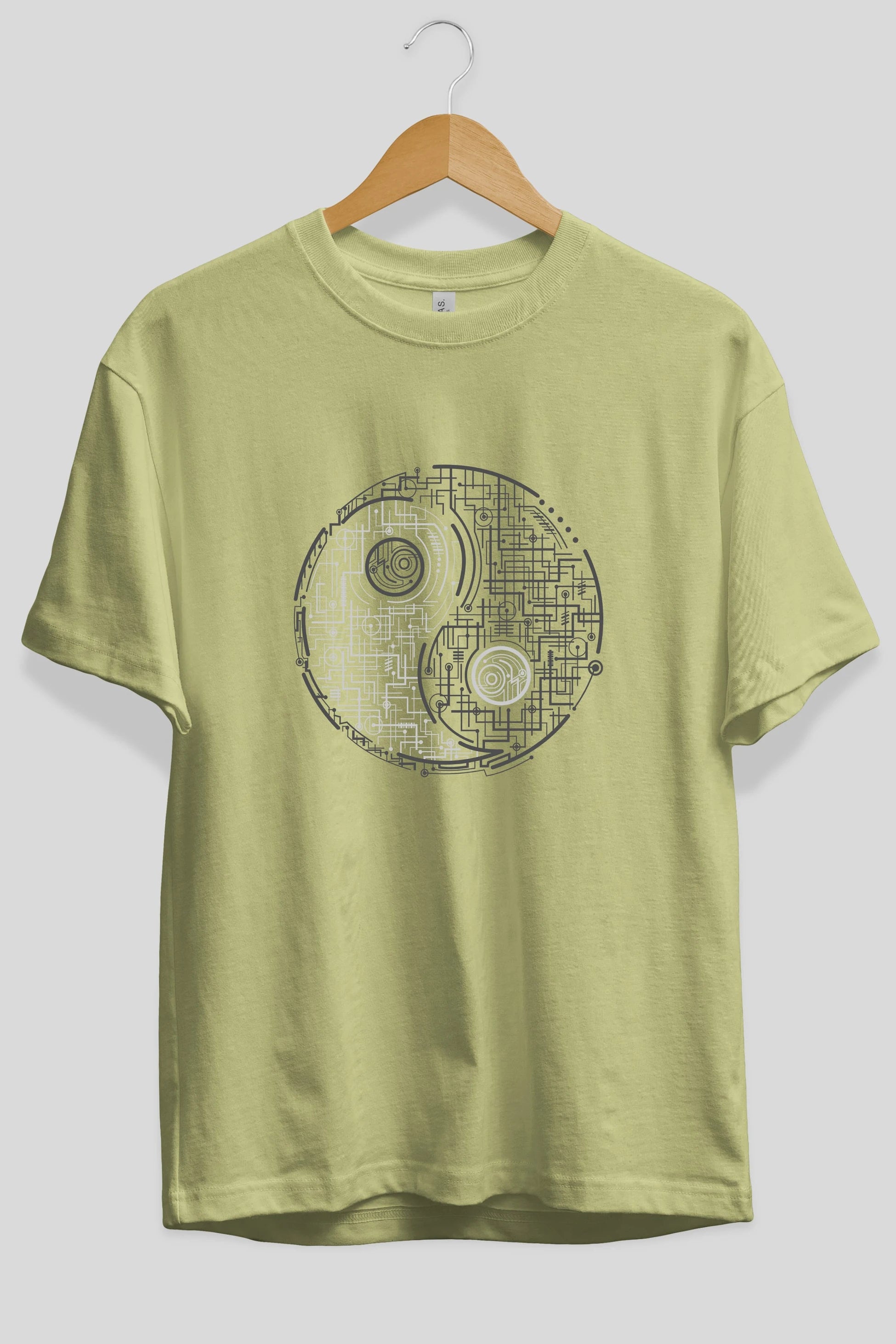 Electric Balance Ön Baskılı Oversize t-shirt %100 pamuk Erkek Kadın Unisex