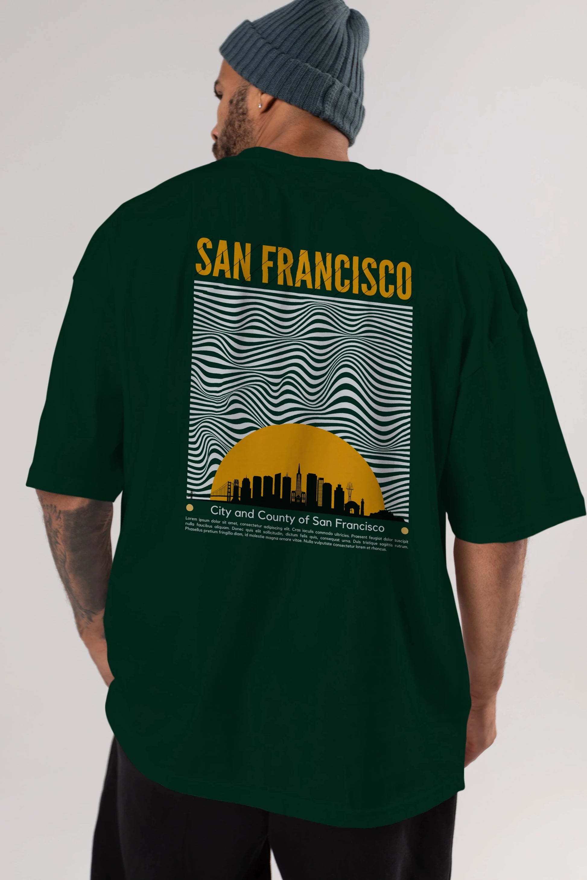 San Francisco Yazılı Arka Baskılı Oversize t-shirt Erkek Kadın Unisex