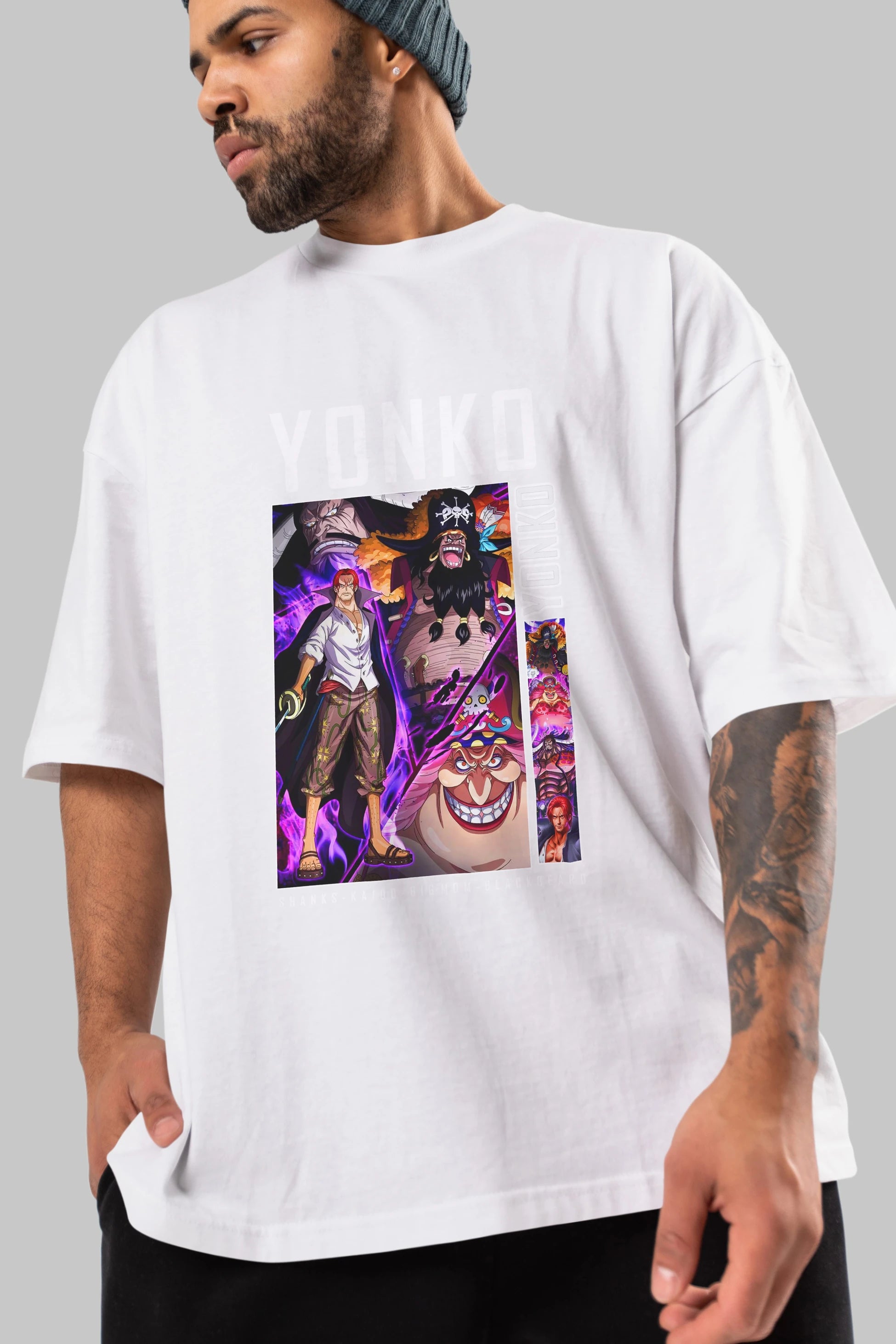 Yonko Anime Ön Baskılı Oversize t-shirt Erkek Kadın Unisex