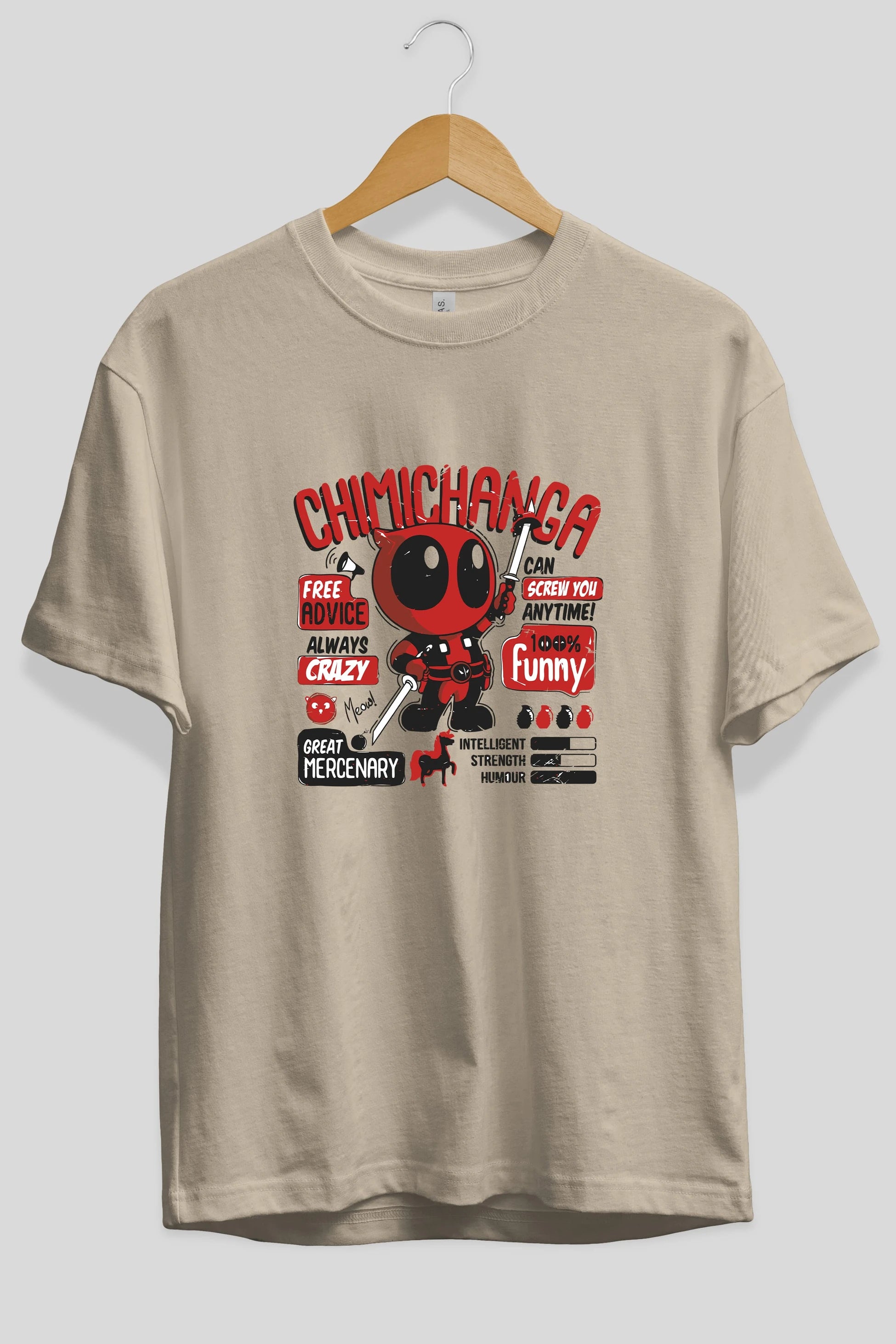 Deadpool (9) Ön Baskılı Oversize t-shirt Erkek Kadın Unisex %100 Pamuk Bisiklet Yaka tişort