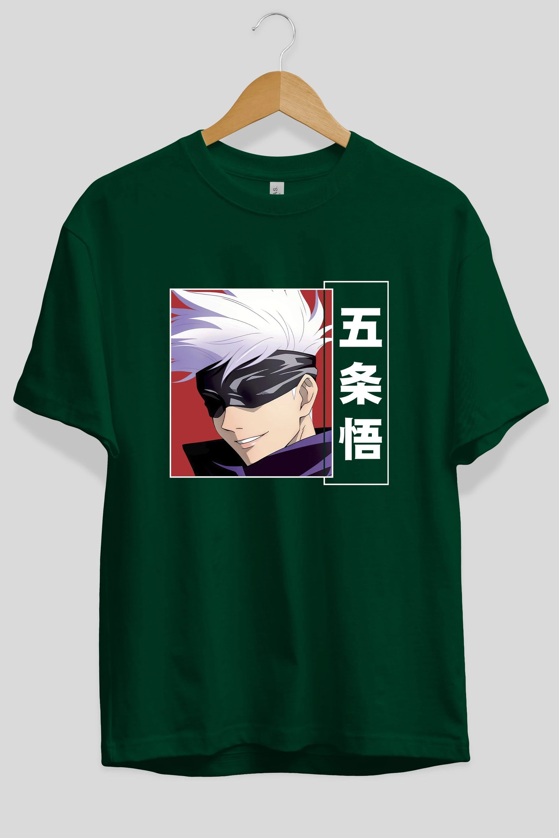 SATORU GOJO Anime Ön Baskılı Oversize t-shirt %100 pamuk Erkek Kadın Unisex