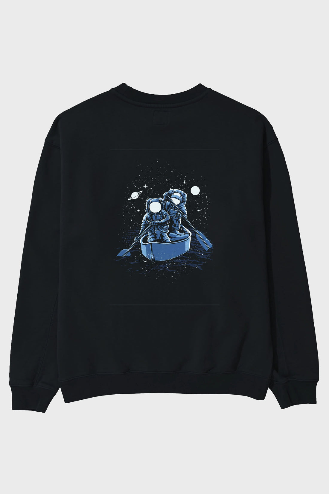 Across The Galaxy Arka Baskılı Oversize Sweatshirt Erkek Kadın Unisex