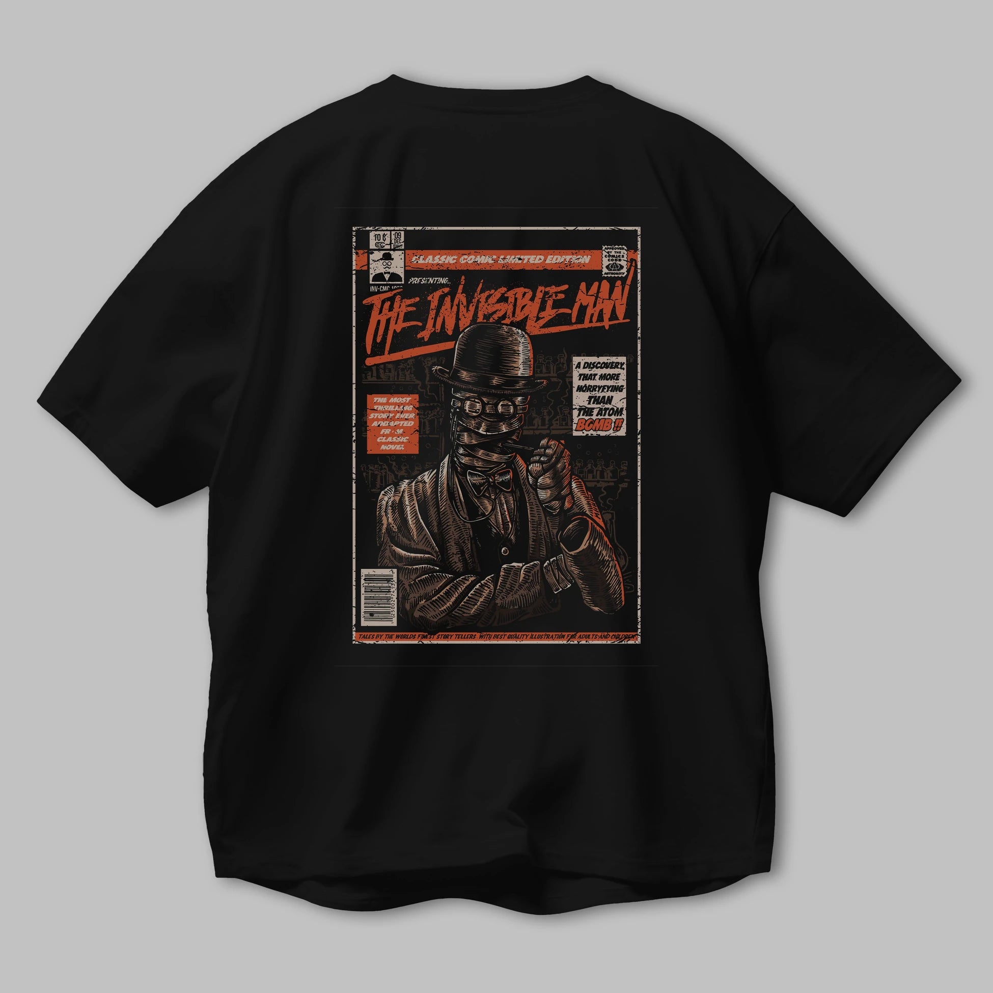 The Invisible Man Arka Baskılı Oversize t-shirt Erkek Kadın Unisex %100 Pamuk