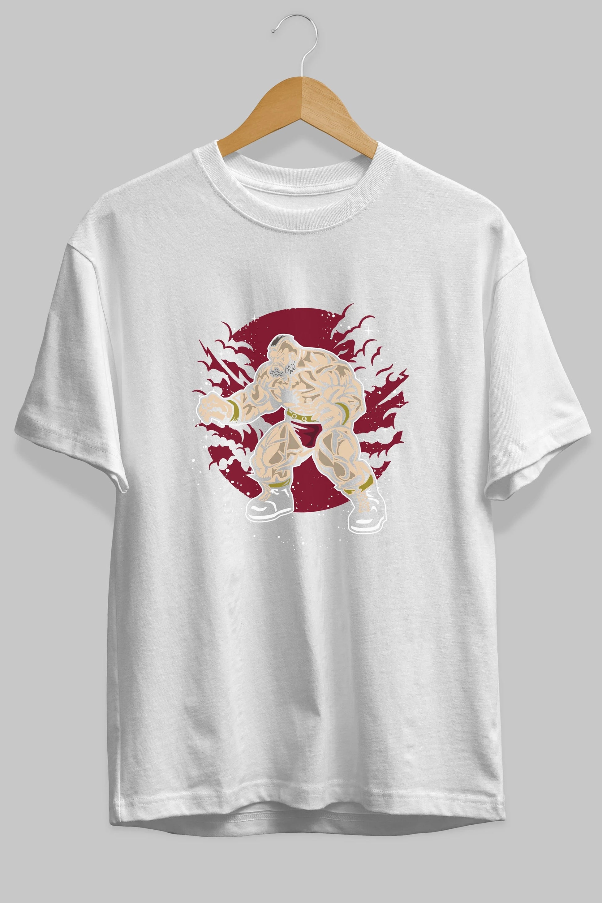 ZANGGIEF Ön Baskılı Oversize t-shirt Erkek Kadın Unisex %100 Pamuk tişort
