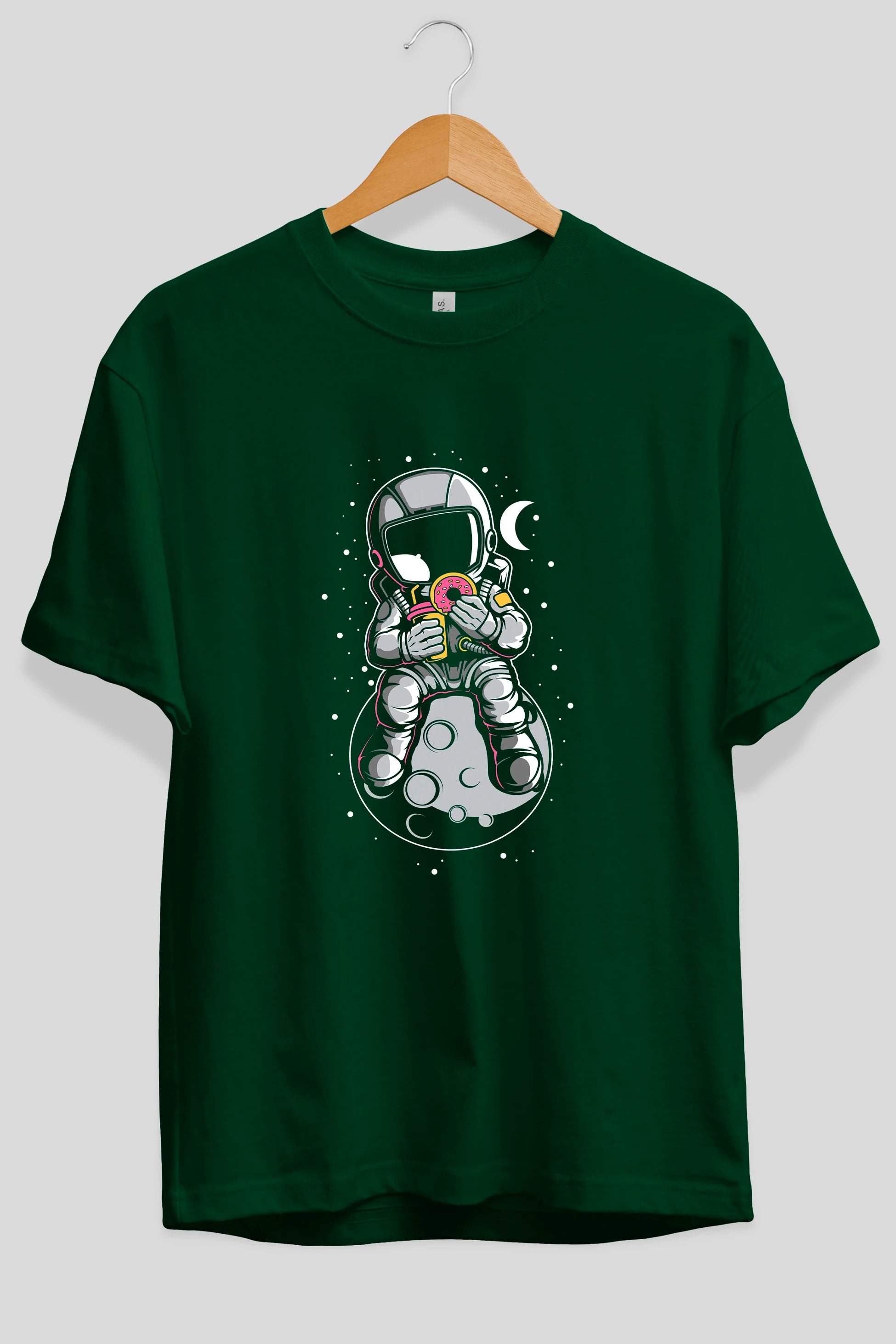 Astronaut Donuts Ön Baskılı Oversize t-shirt Erkek Kadın Unisex