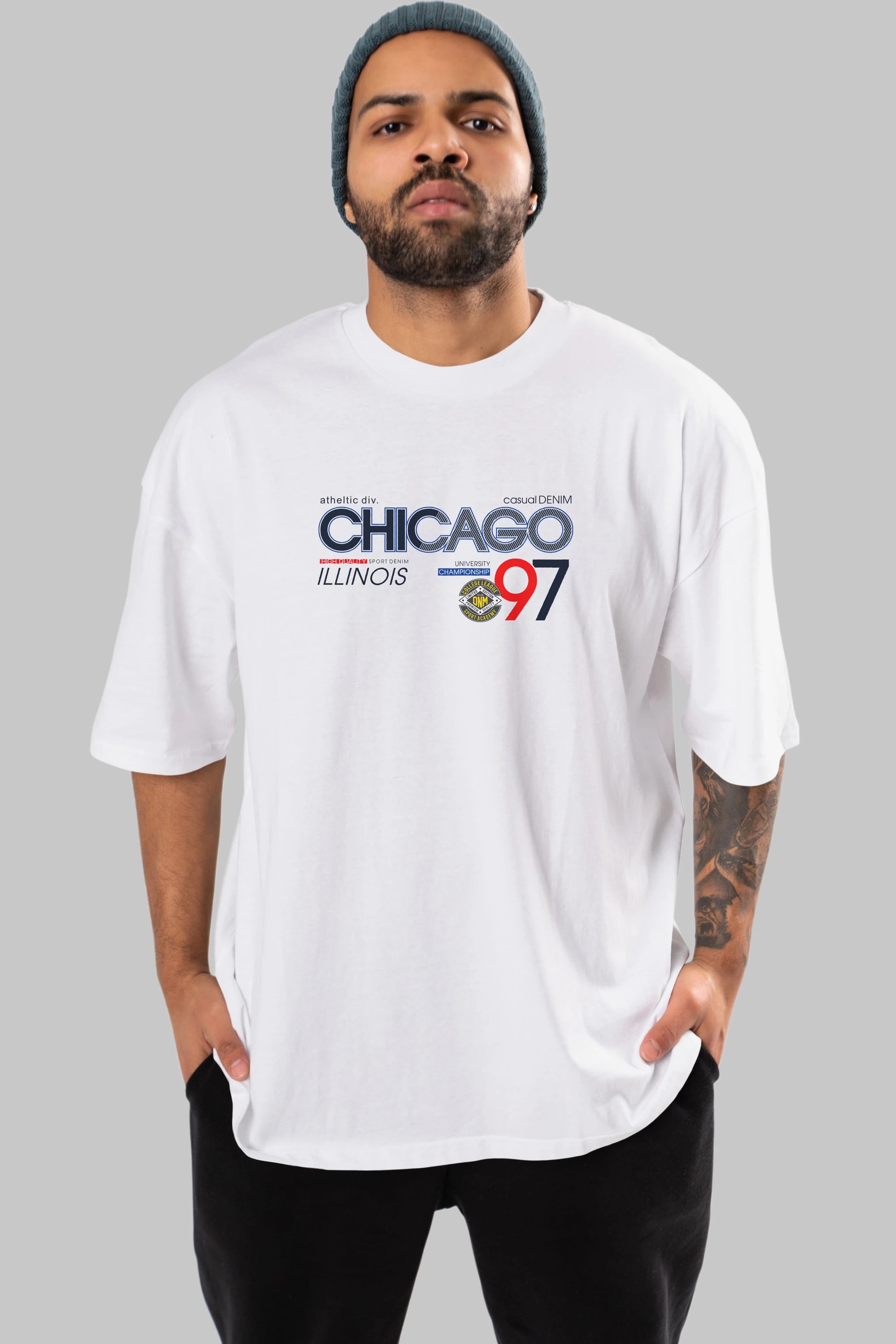 Chicago 97 Ön Baskılı Oversize t-shirt Erkek Kadın Unisex