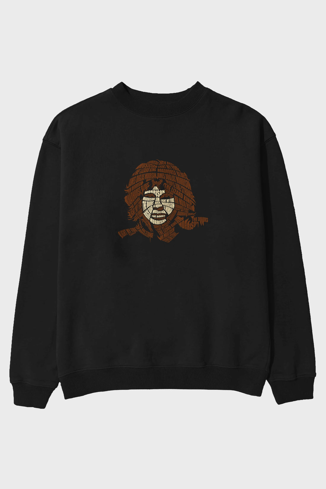 Jim Morrison Calligram Ön Baskılı Oversize Sweatshirt Erkek Kadın Unisex