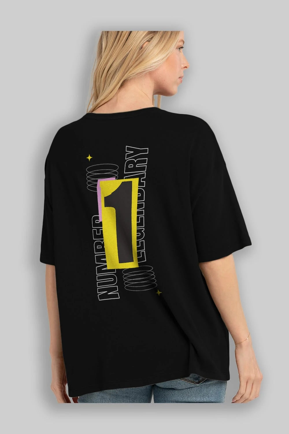Number 1 Yazılı Arka Baskılı Oversize t-shirt Erkek Kadın Unisex