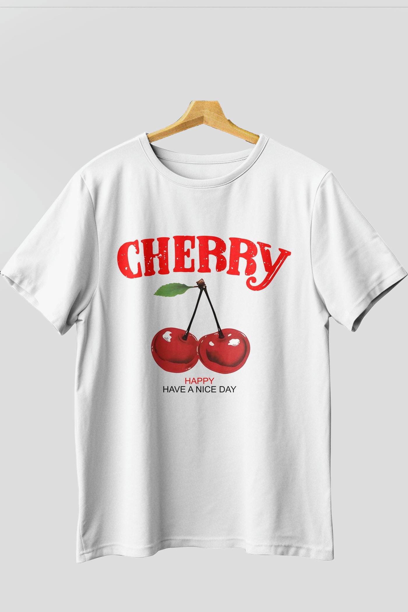 Cherry Cherries 5 Ön Baskılı Oversize t-shirt Erkek Kadın Pamuk Bisiklet Yaka tişort