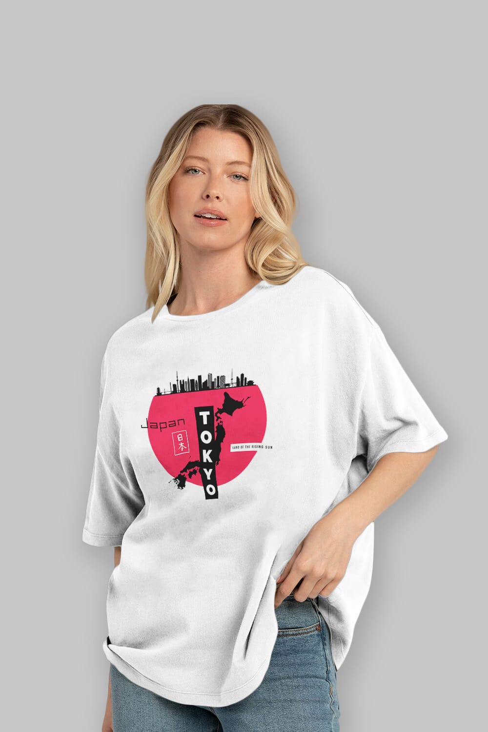 Japan Tokyo Ön Baskılı Oversize t-shirt Erkek Kadın Unisex