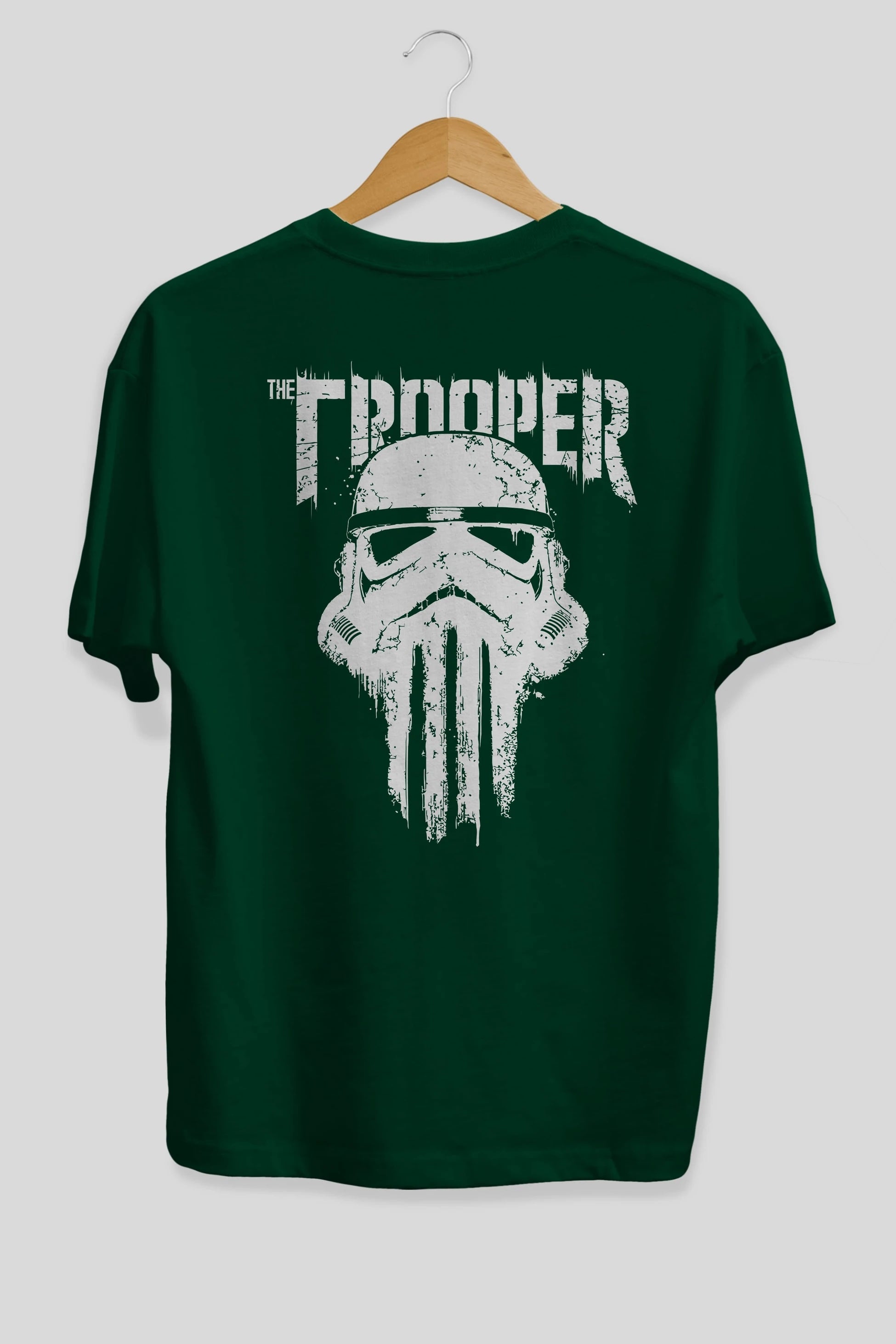 The Trooper Arka Baskılı Oversize t-shirt Erkek Kadın Unisex %100 Pamuk Bisiklet Yaka tişort