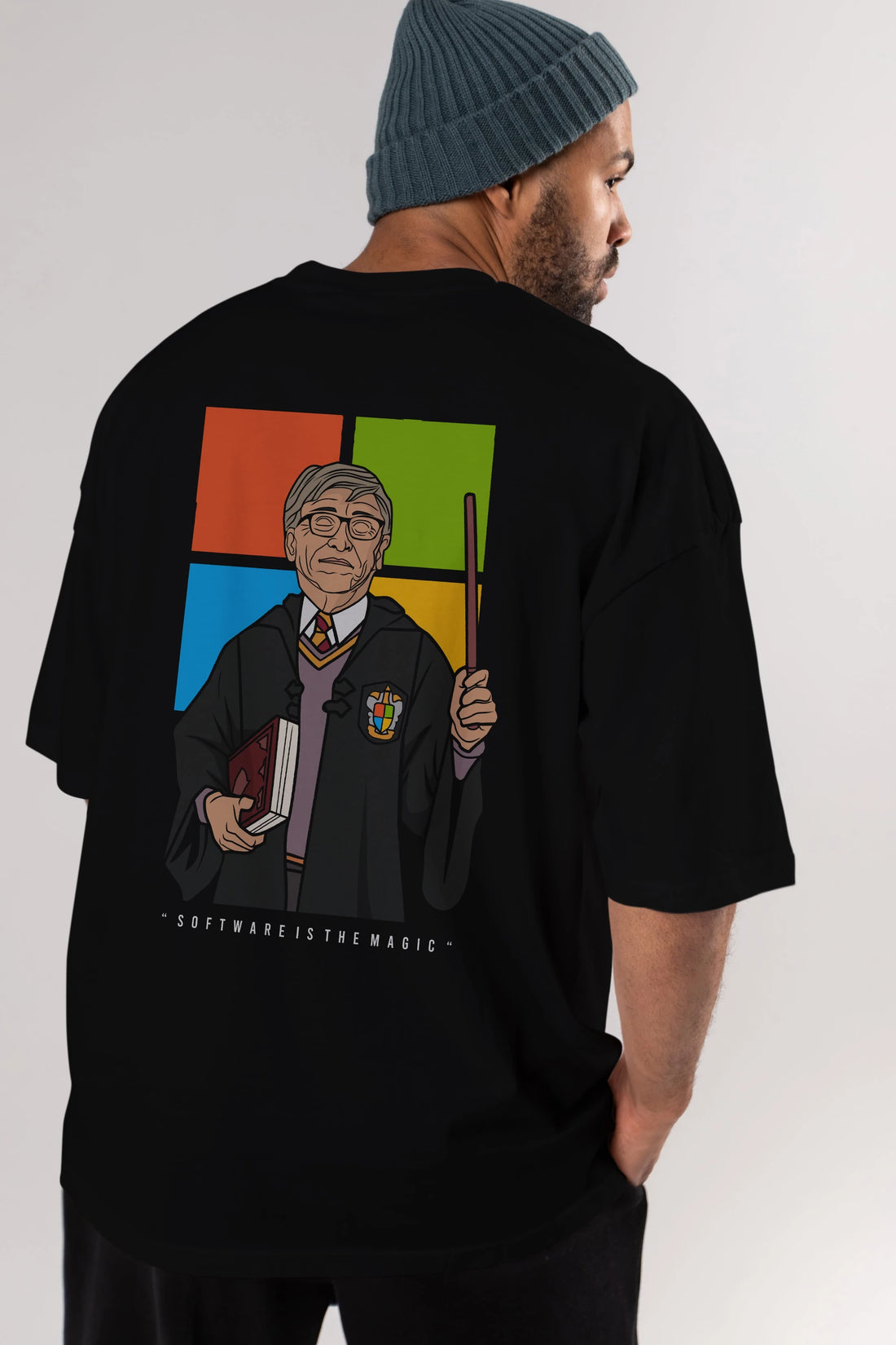 Harry Potter Gates Arka Baskılı Oversize t-shirt Erkek Kadın Unisex %100 Pamuk tişort