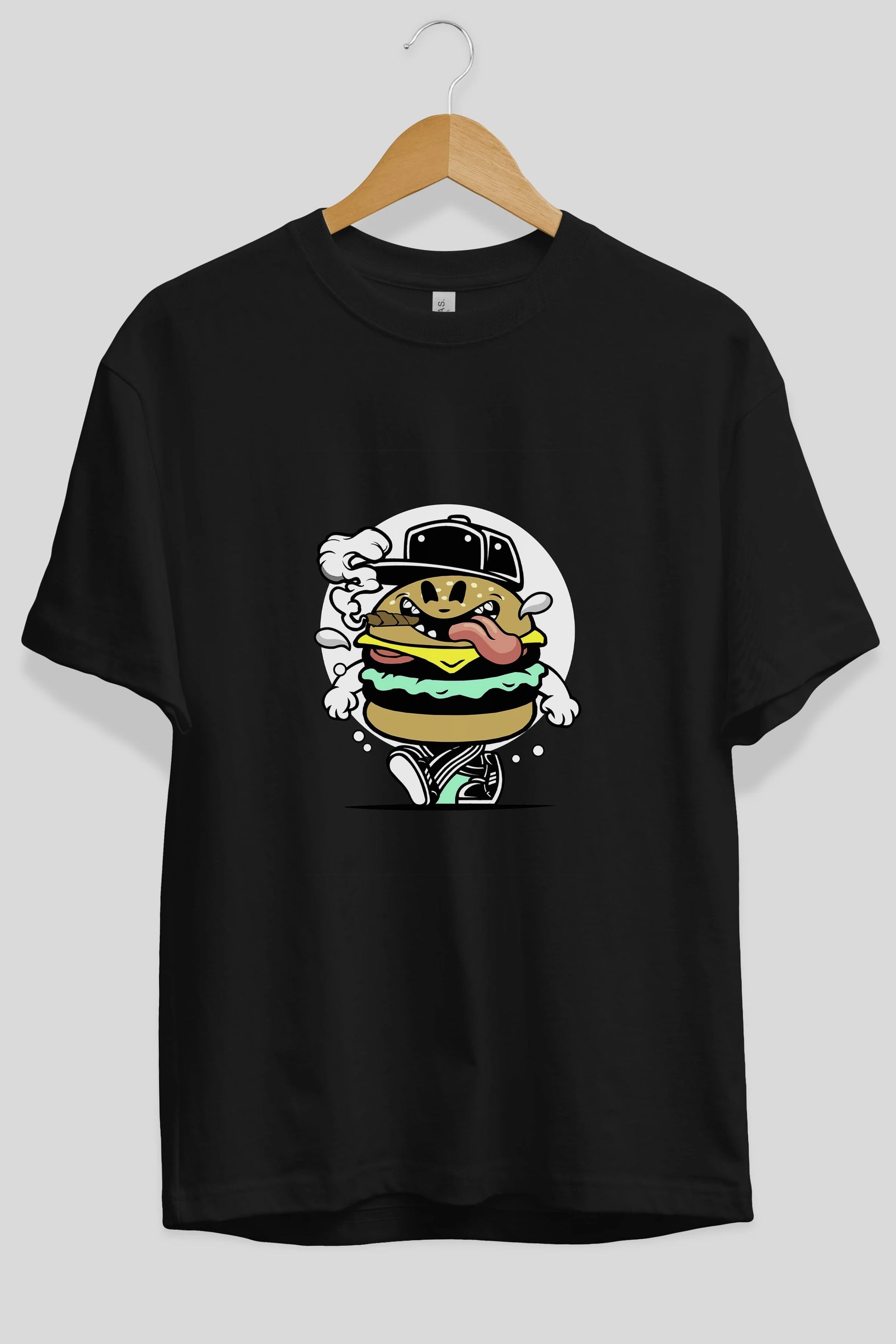 Burger Guy Ön Baskılı Oversize t-shirt Erkek Kadın Unisex %100 Pamuk tişort