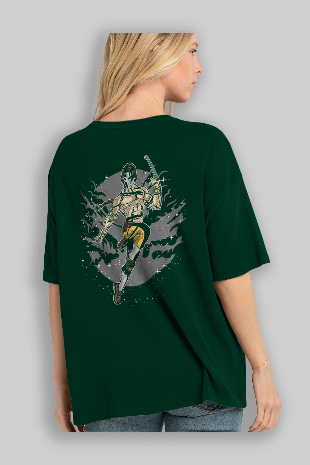 Vega Arka Baskılı Oversize t-shirt Erkek Kadın Unisex %100 Pamuk