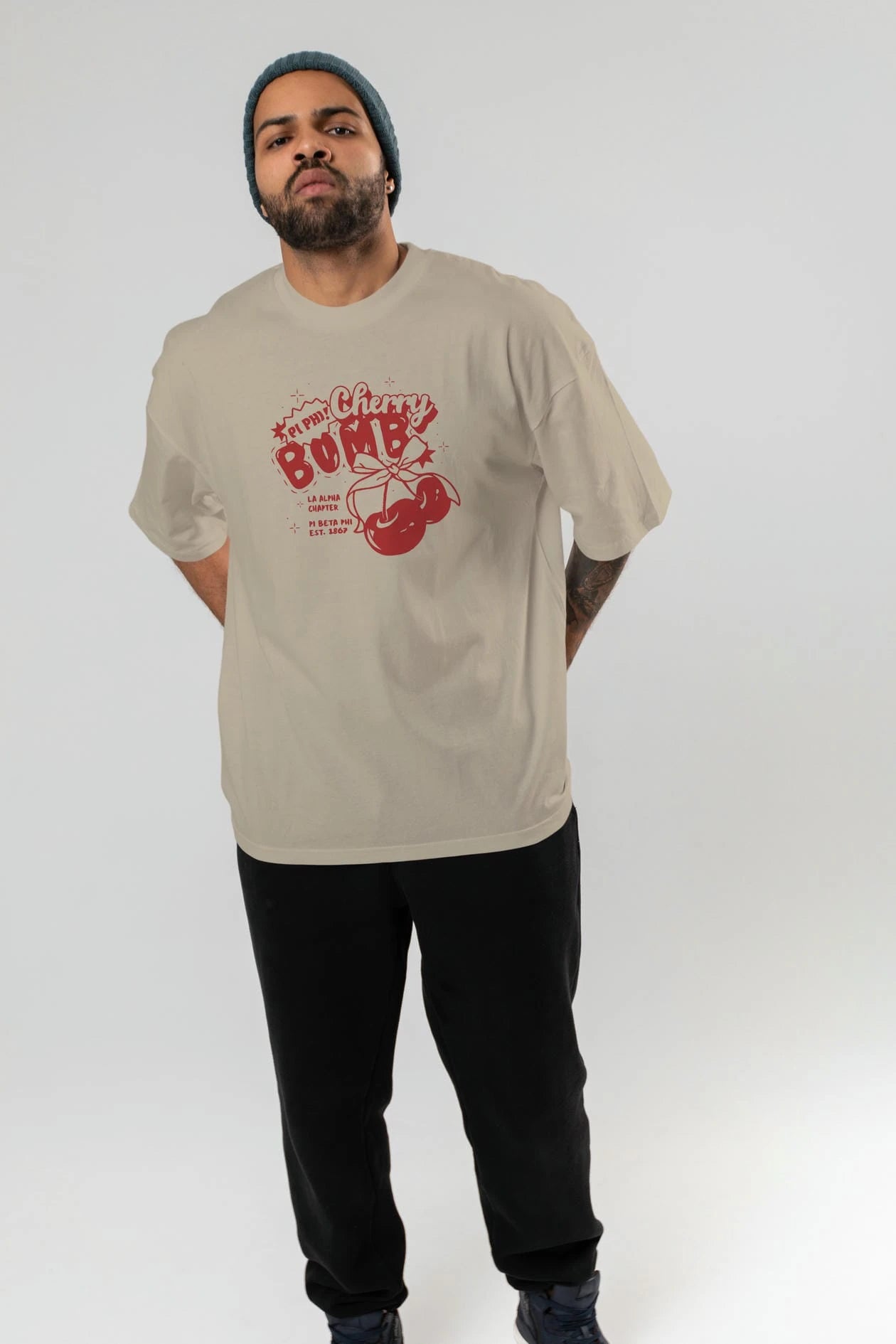 Cherry Bomb Cherries Ön Baskılı Oversize t-shirt Erkek Kadın Pamuk Bisiklet Yaka tişort