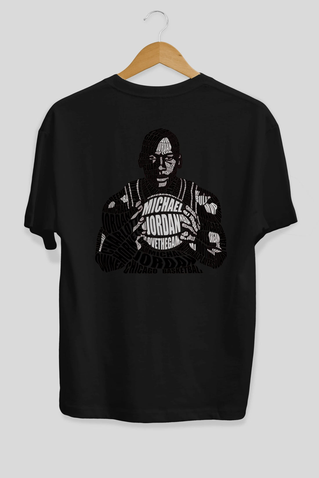 Michael Jordan Calligram Arka Baskılı Oversize t-shirt %100 pamuk Erkek Kadın Unisex