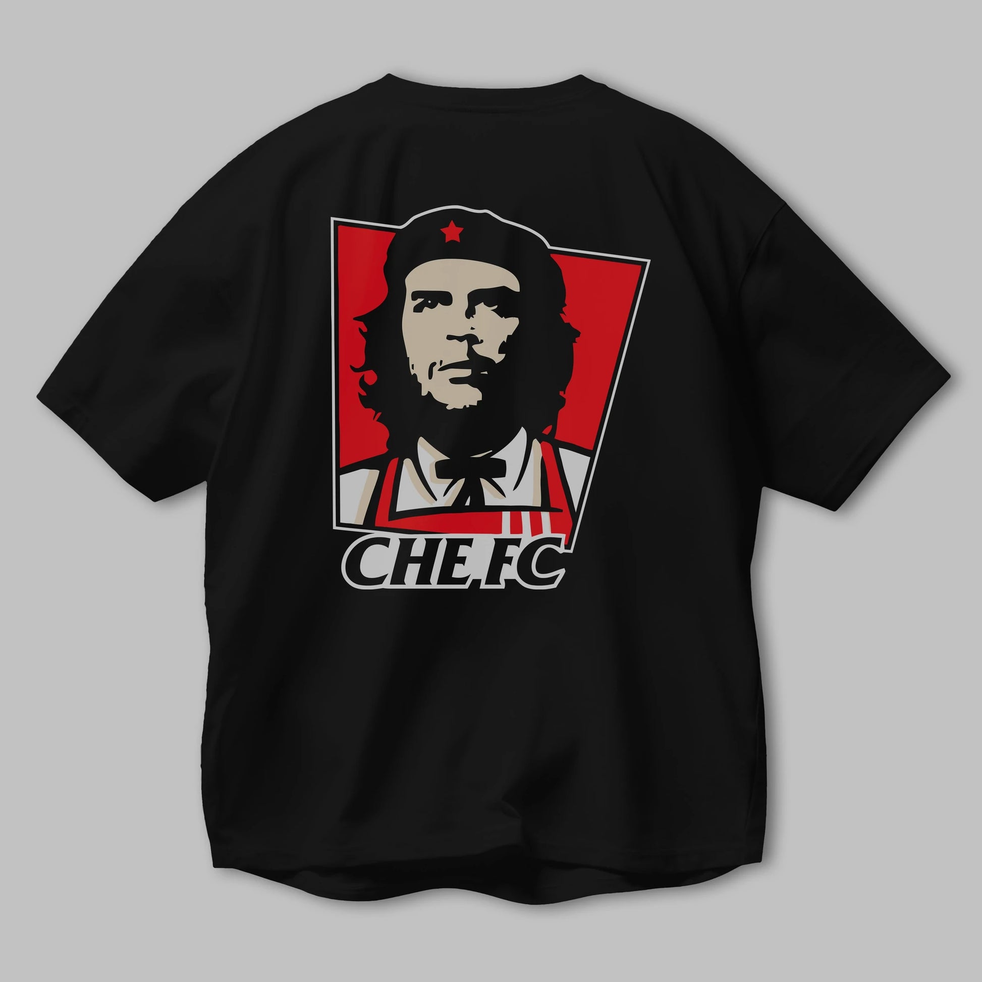 Che FC Arka Baskılı Oversize t-shirt Erkek Kadın Unisex %100 Pamuk Bisiklet Yaka tişort
