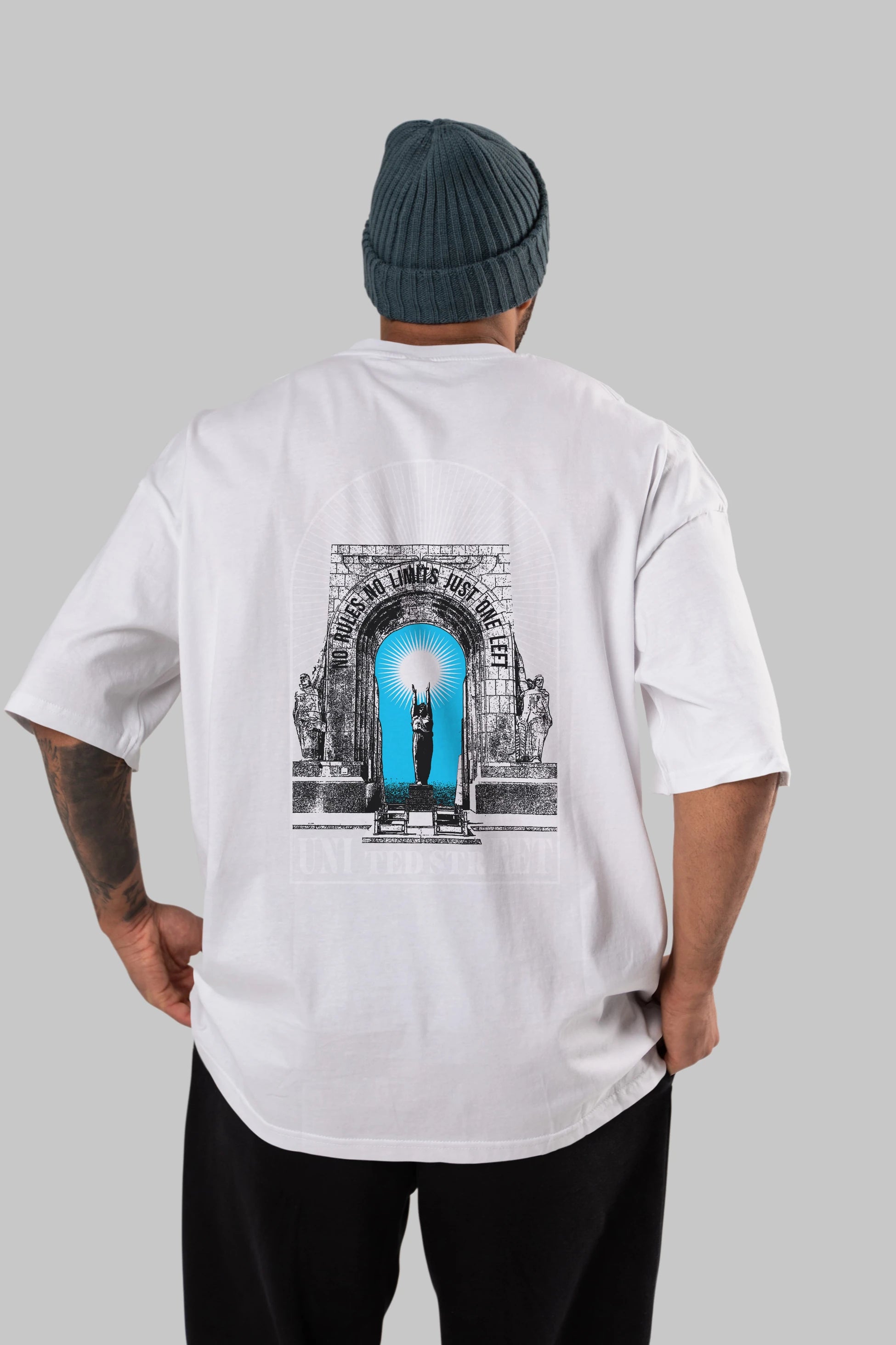 No Rules No Limits Arka Baskılı Oversize t-shirt Erkek Kadın Unisex