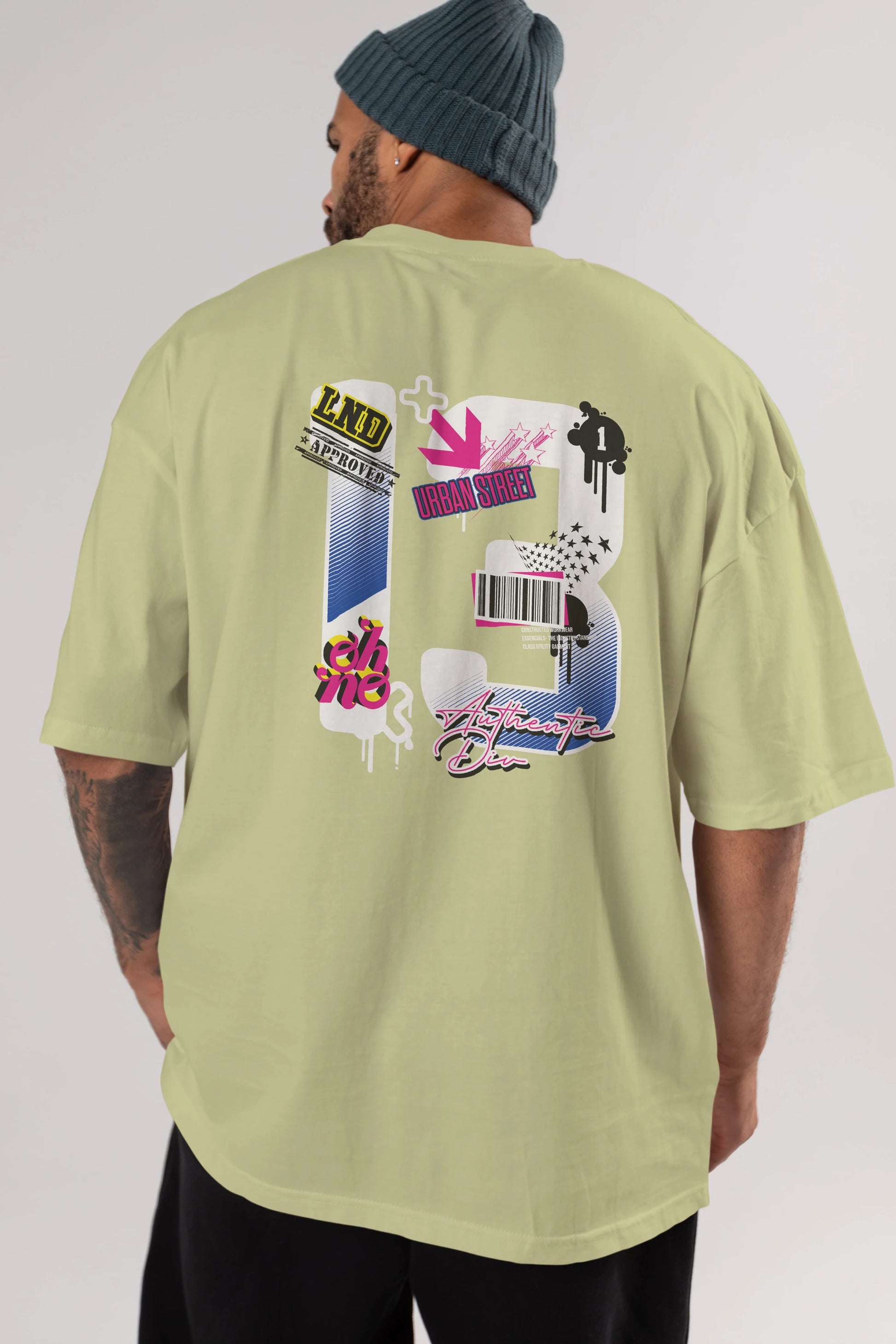 Urban Street 13 Arka Baskılı Oversize t-shirt Erkek Kadın Unisex