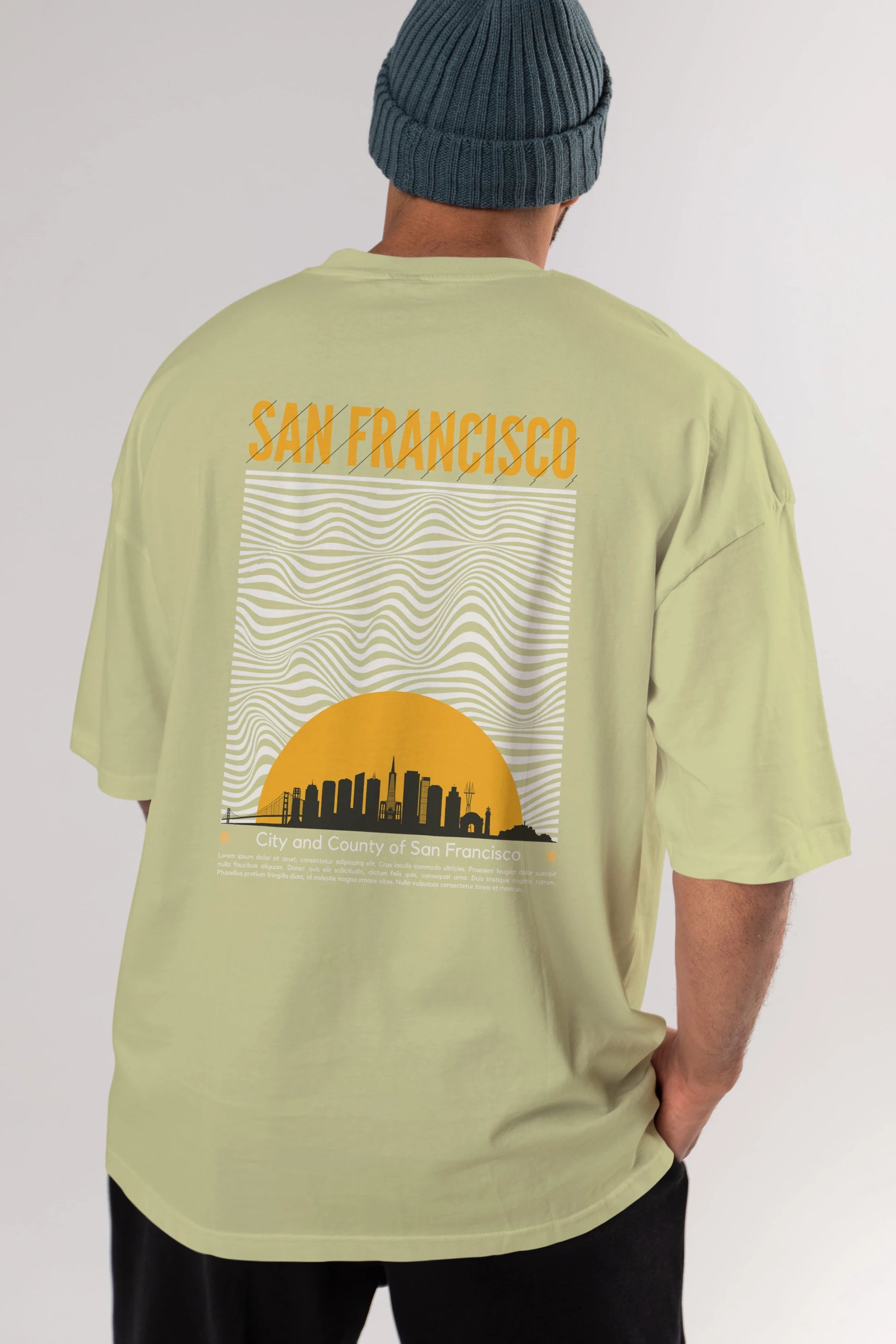 San Francisco Yazılı Arka Baskılı Oversize t-shirt Erkek Kadın Unisex