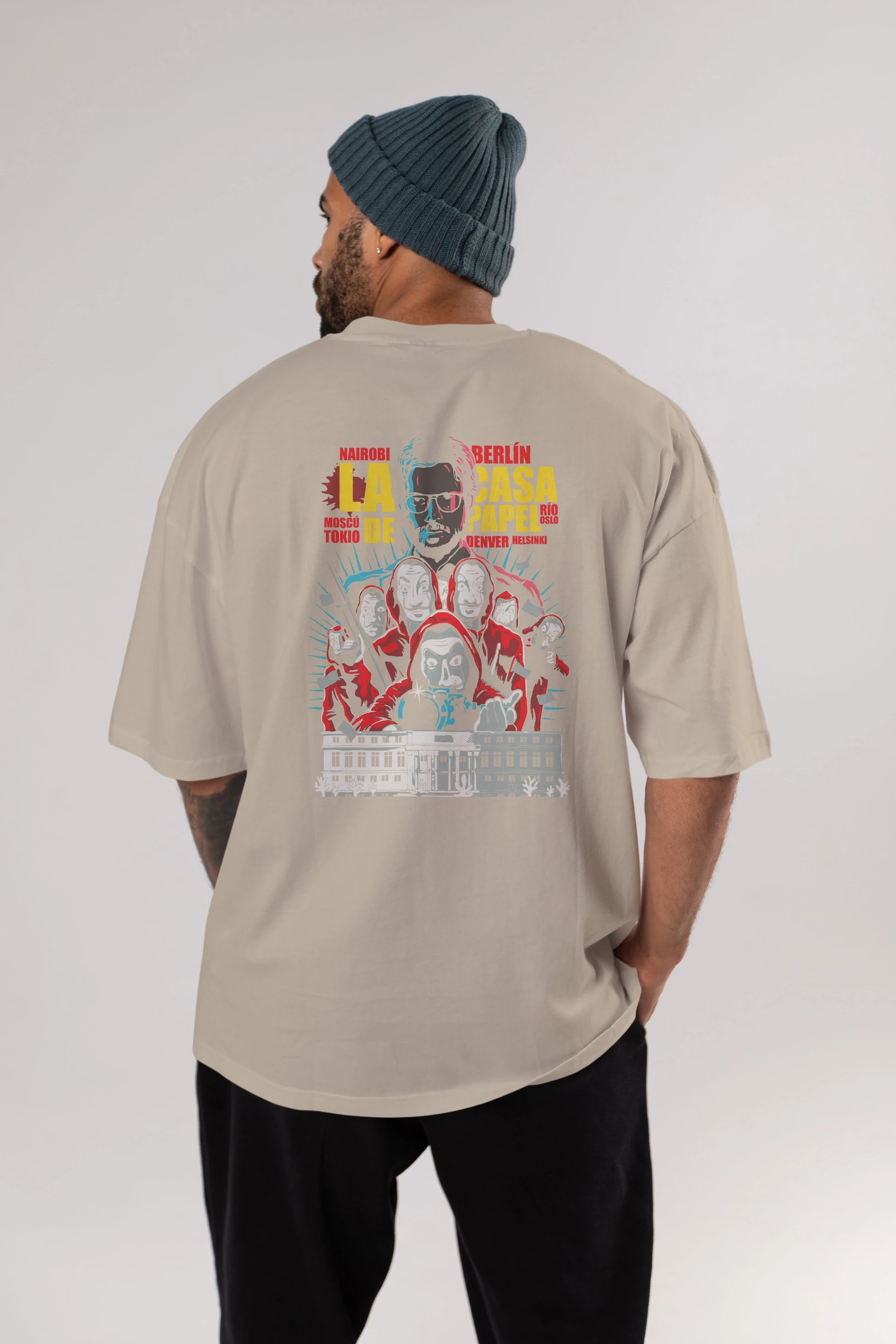 La Casa De Papel (6) Arka Baskılı Oversize t-shirt Erkek Kadın Unisex %100 Pamuk Bisiklet Yaka tişort