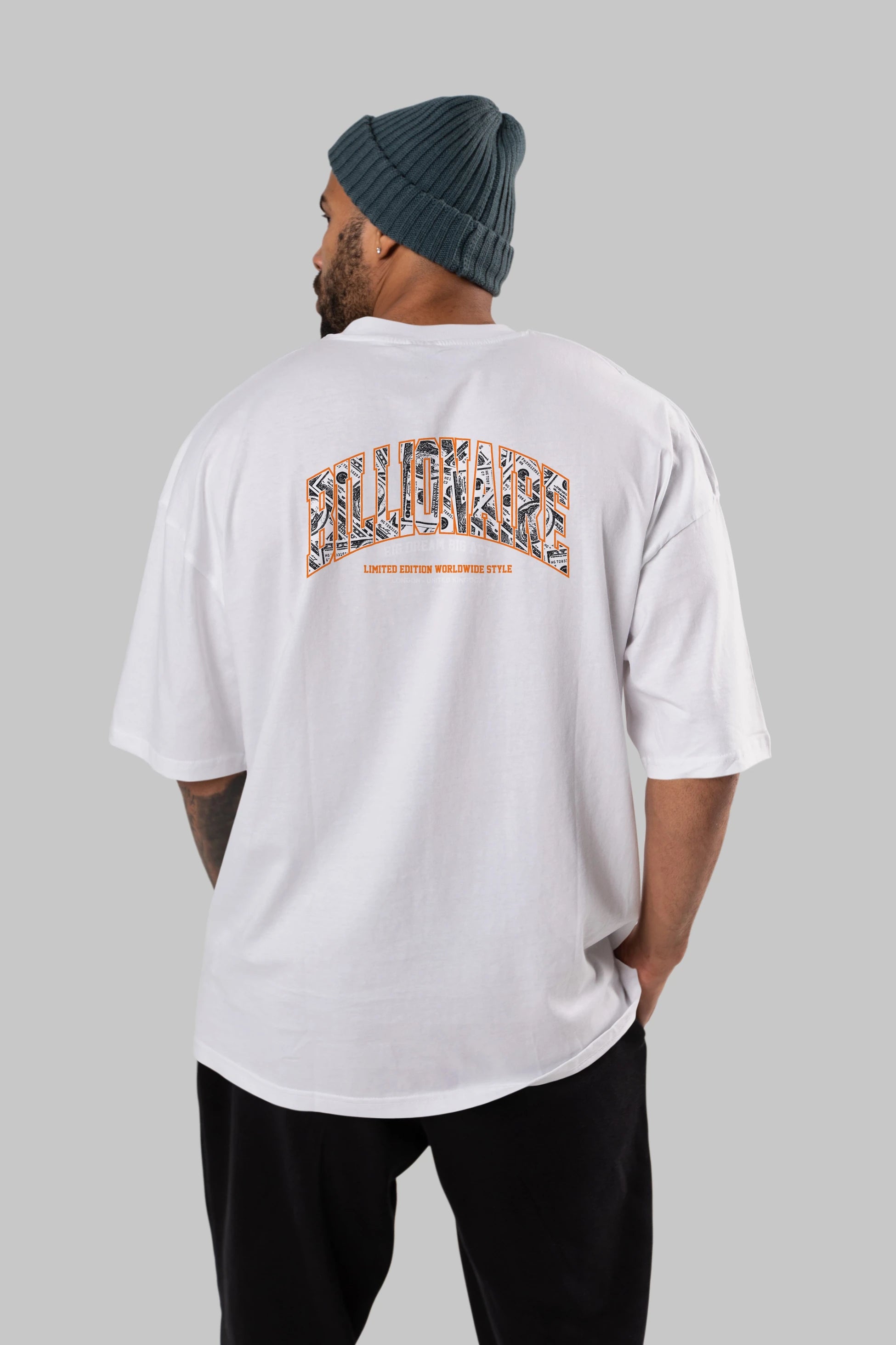 Billionaire Arka Baskılı Oversize t-shirt Erkek Kadın Unisex