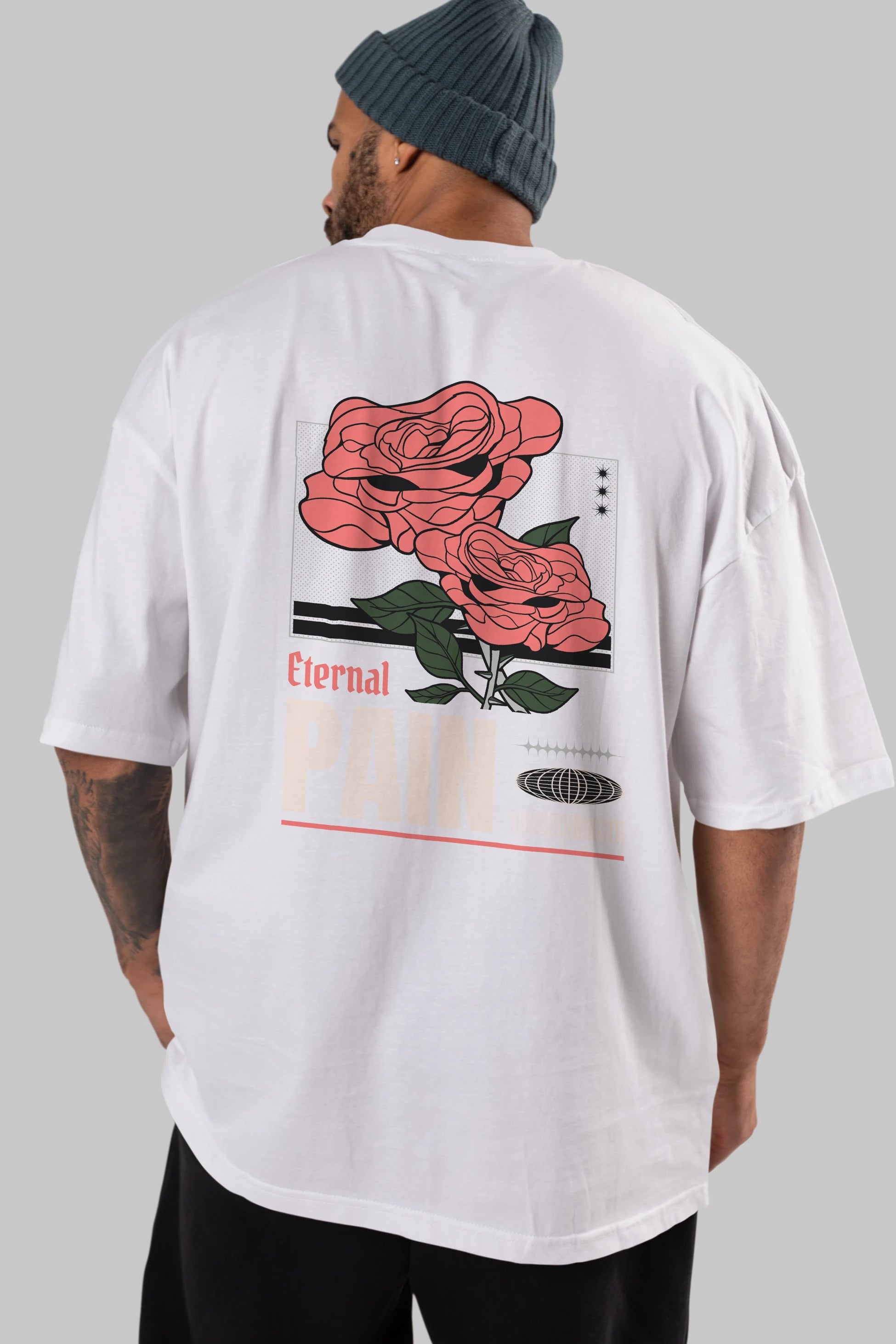 Eternal Pain Arka Baskılı Oversize t-shirt Erkek Kadın Unisex