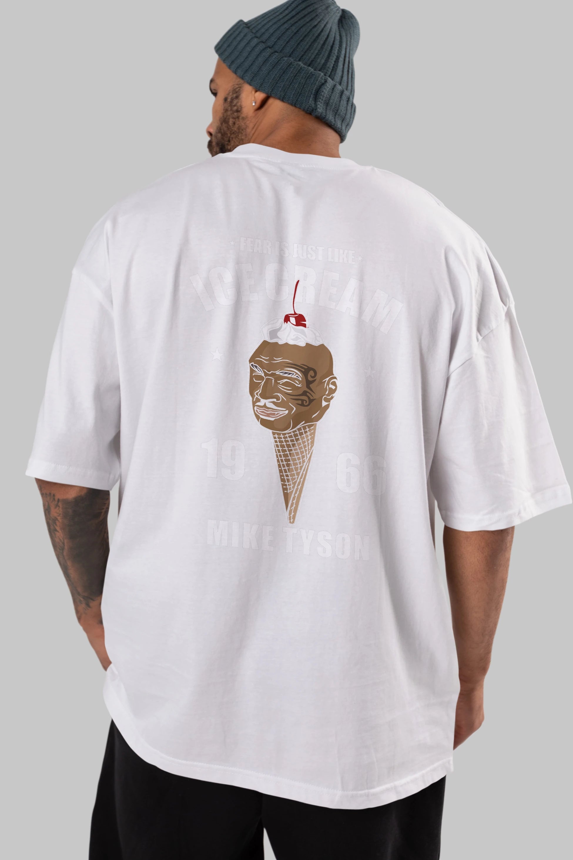 Tyson Ice Cream Arka Baskılı Oversize t-shirt Erkek Kadın Unisex %100 Pamuk tişort
