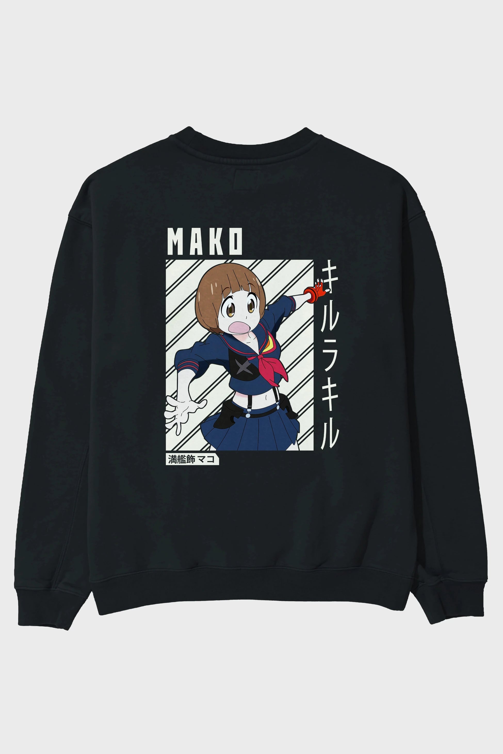Mako Mankanshoku 1 Anime Arka Baskılı Oversize Sweatshirt Erkek Kadın Unisex
