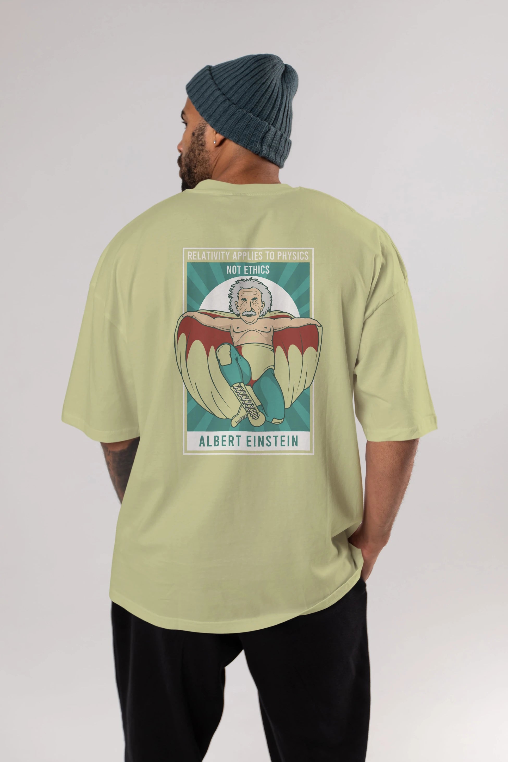 Nacho Libre Einstein Arka Baskılı Oversize t-shirt Erkek Kadın Unisex %100 Pamuk tişort
