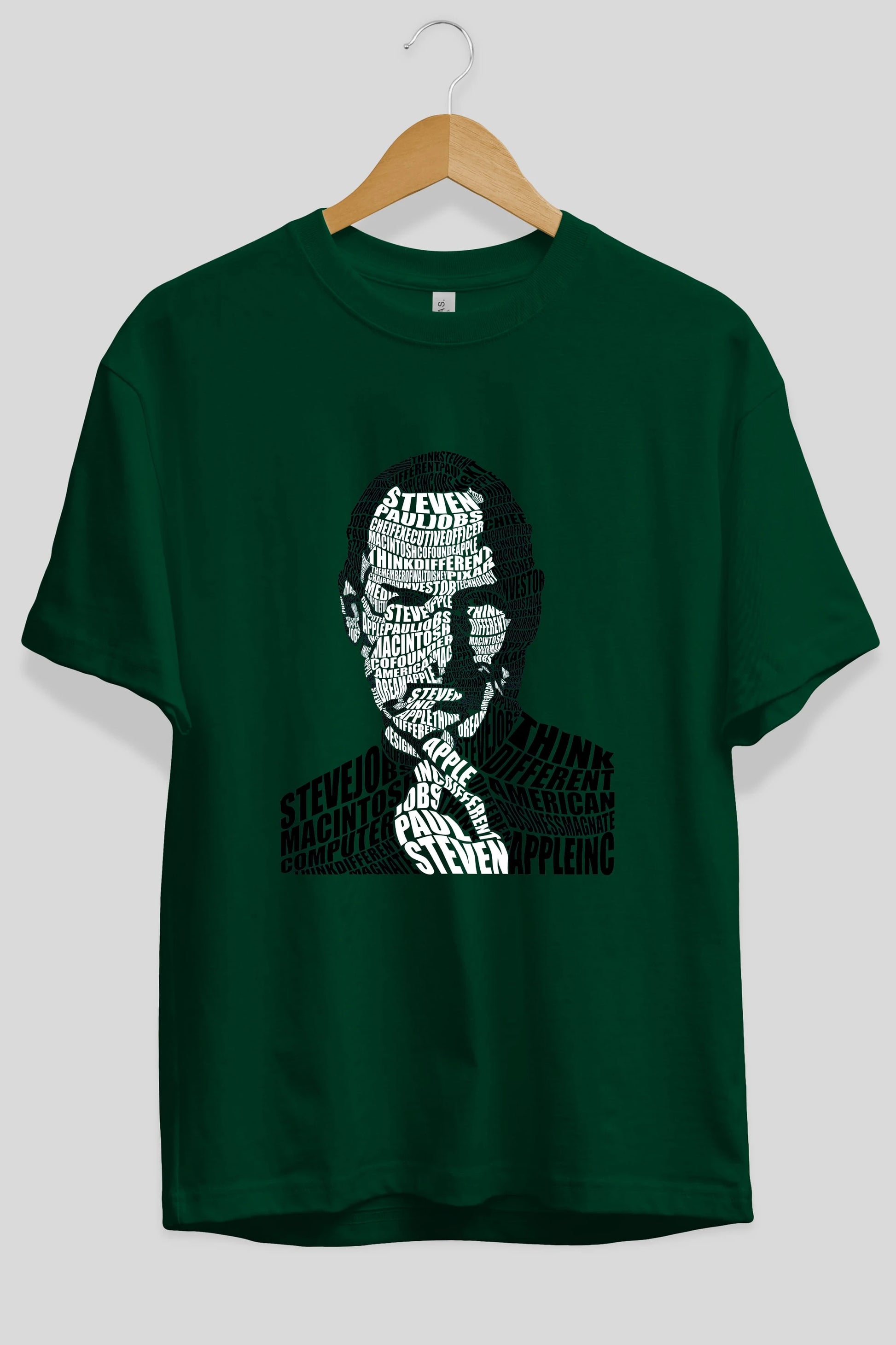 Steve Jobs Calligram Ön Baskılı Oversize t-shirt %100 pamuk Erkek Kadın Unisex