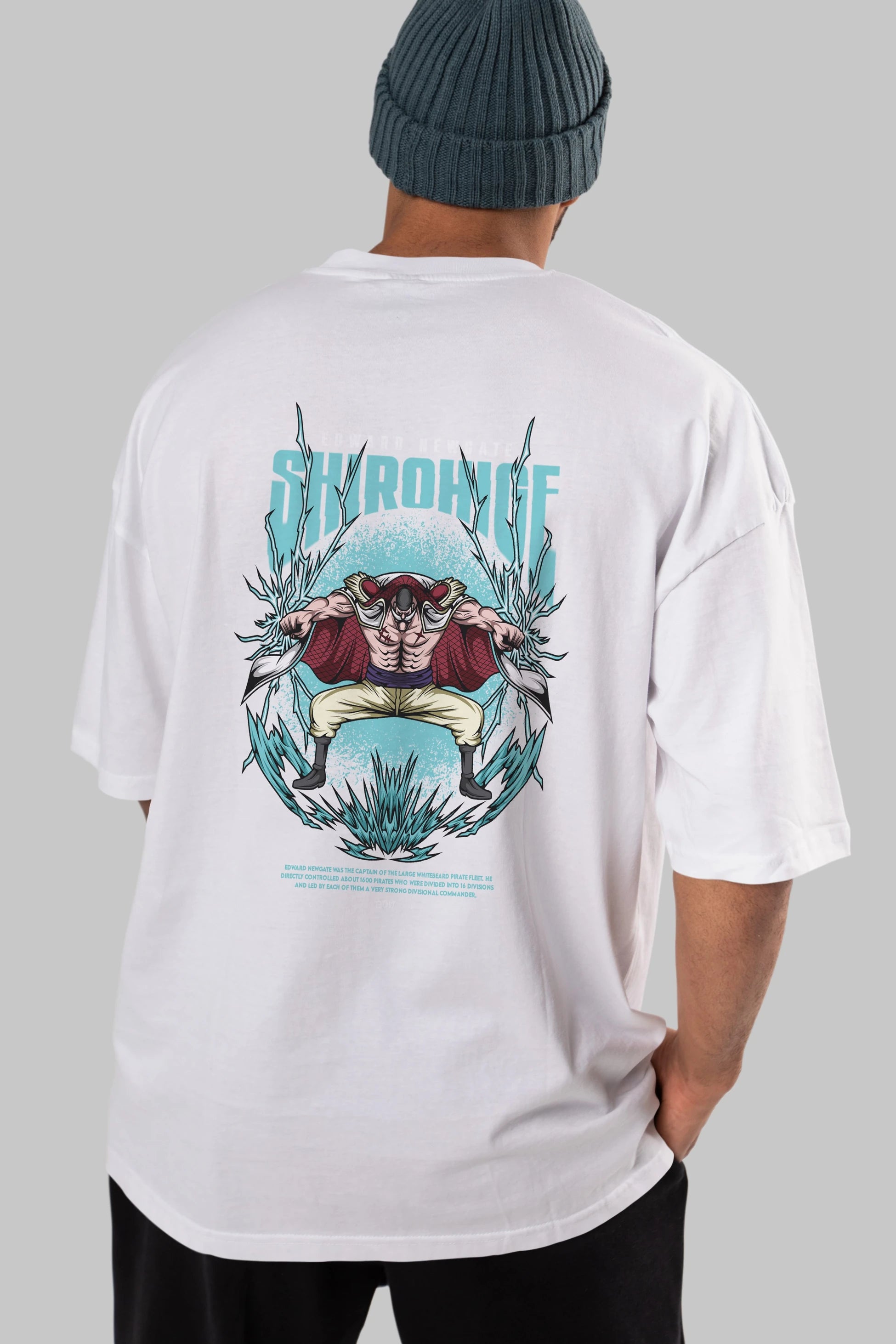 Shirohige Anime Arka Baskılı Oversize t-shirt Erkek Kadın Unisex