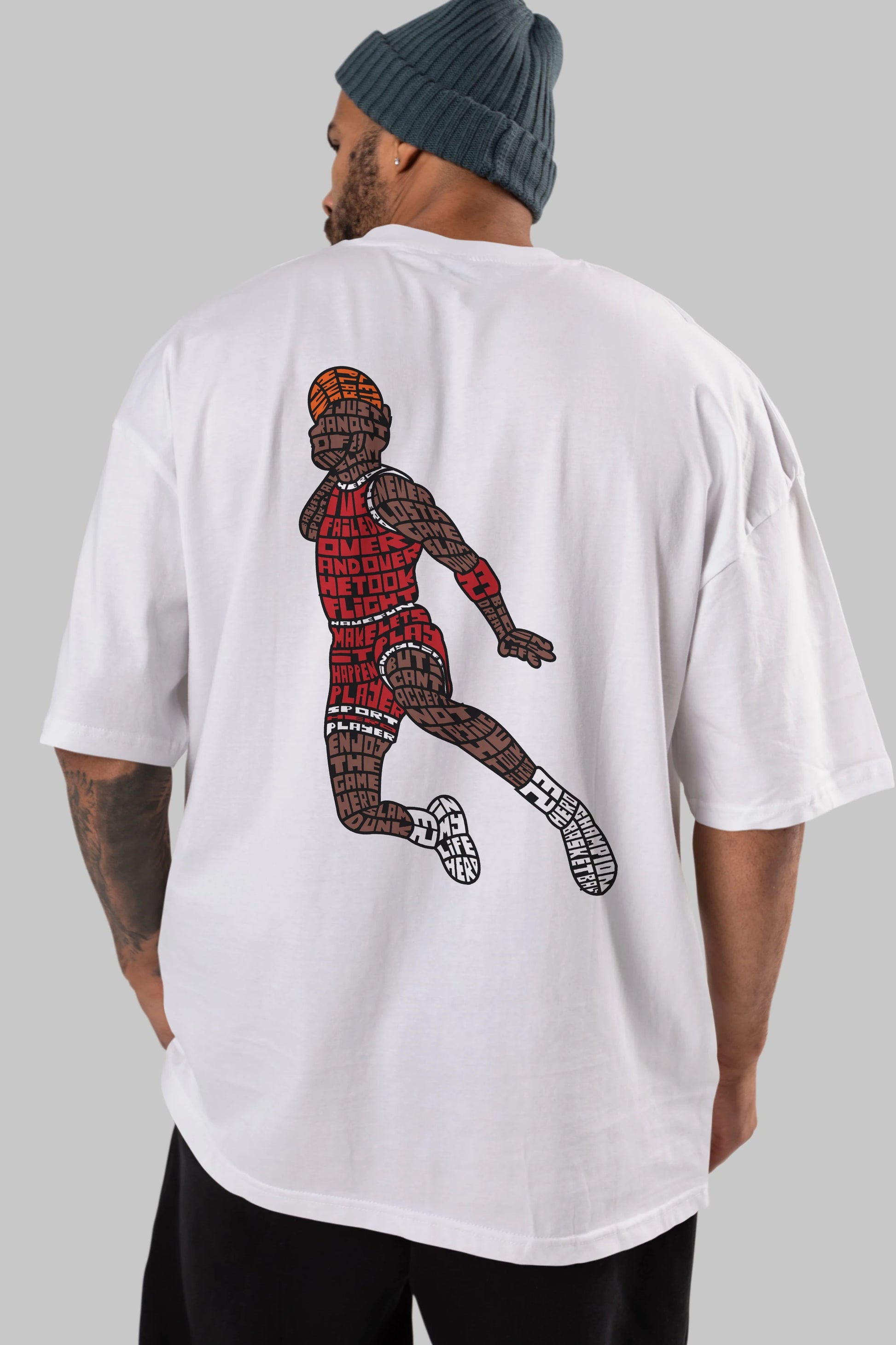 Slamdunk Arka Baskılı Oversize t-shirt %100 pamuk Erkek Kadın Unisex