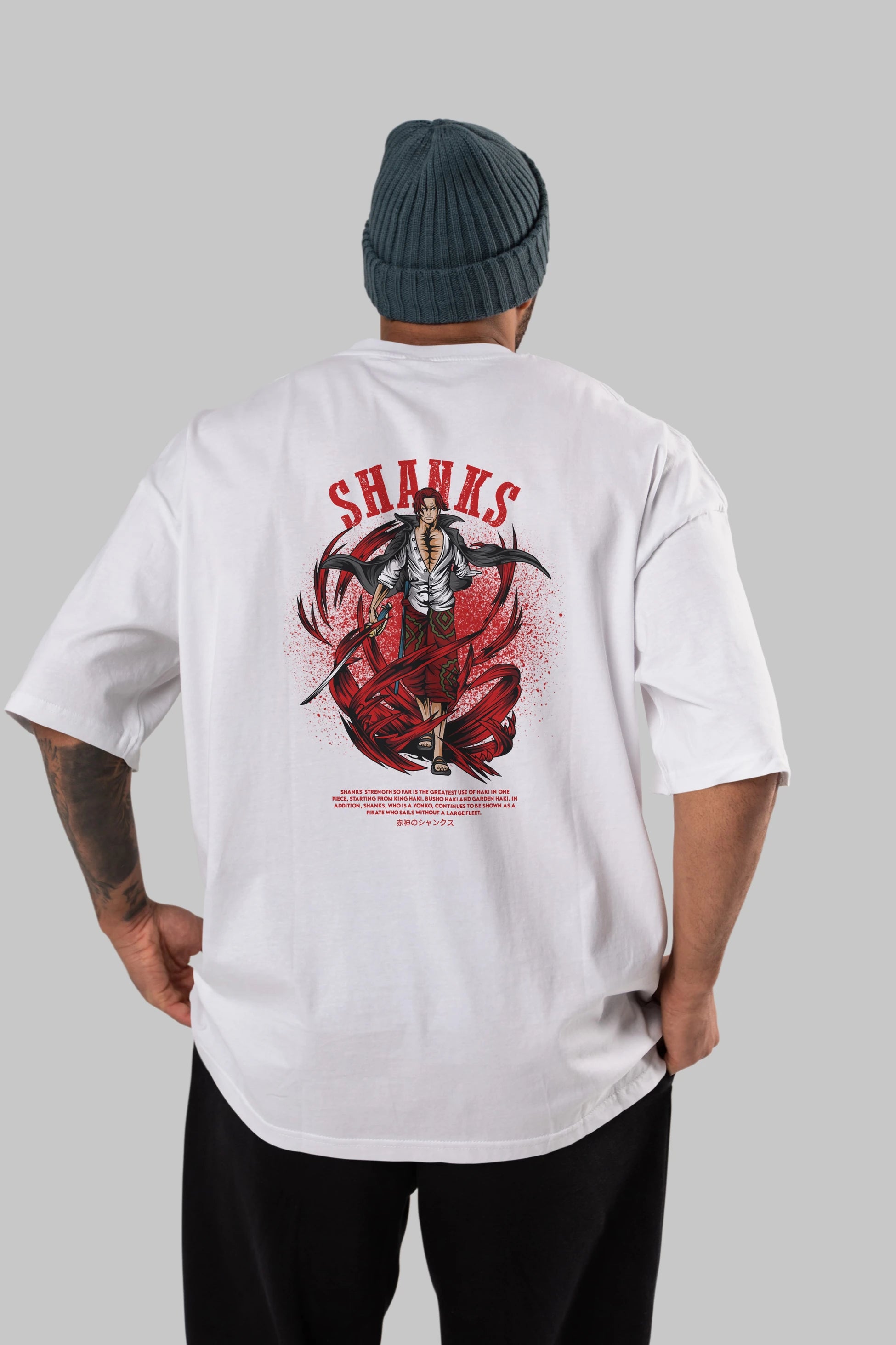Shanks Anime Arka Baskılı Oversize t-shirt Erkek Kadın Unisex