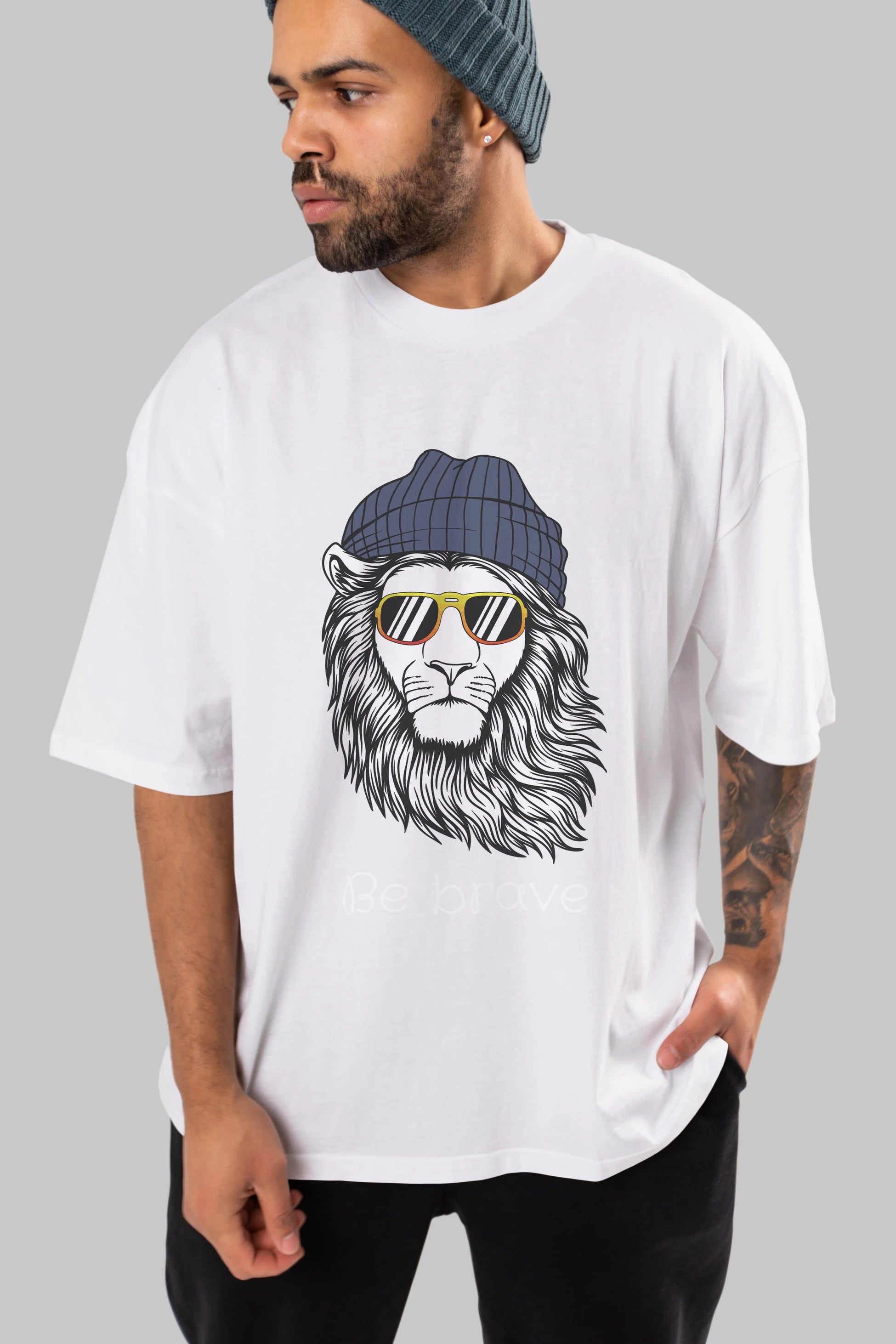 Be Brave Ön Baskılı Oversize t-shirt Erkek Kadın Unisex