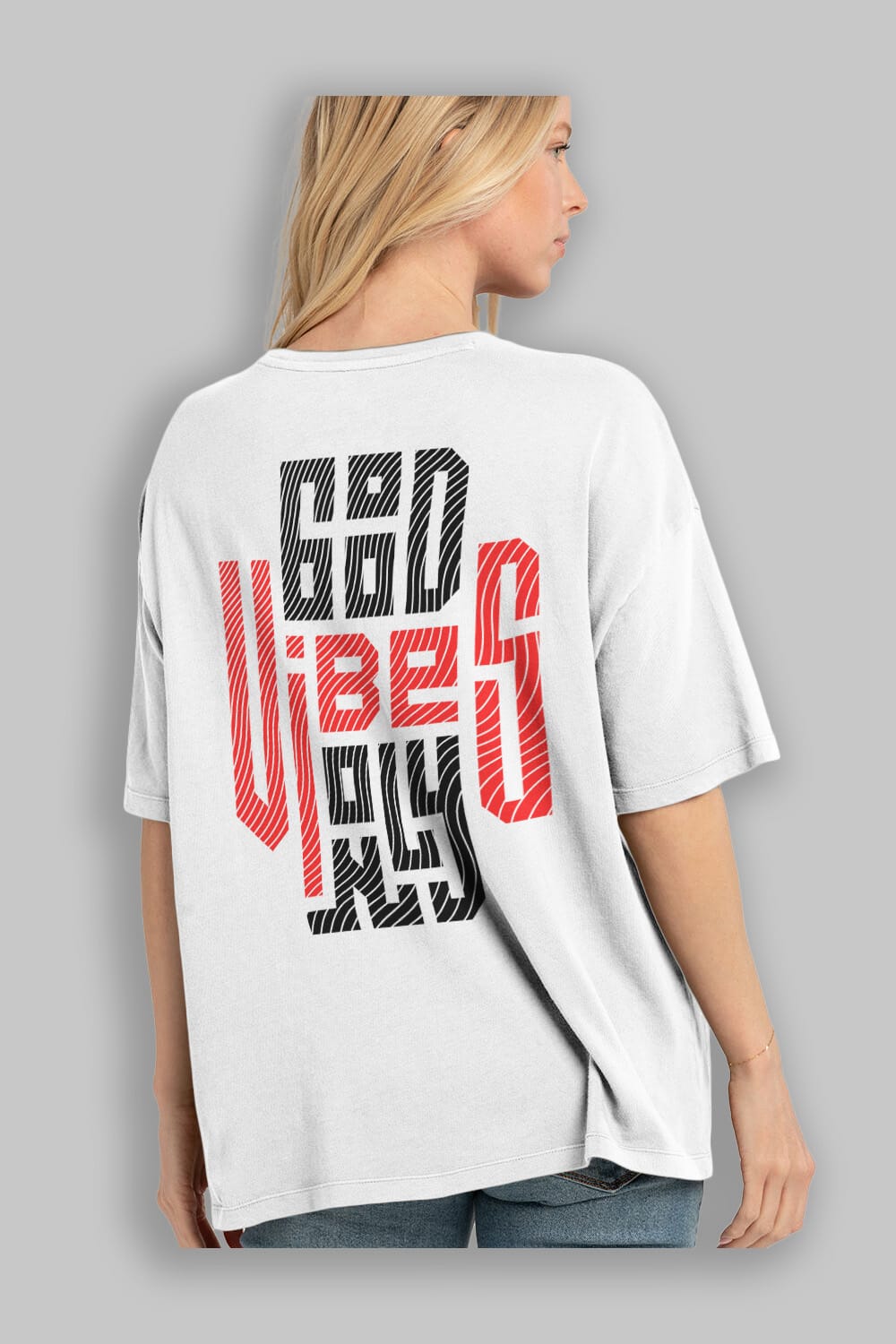Good Vibes Only 2 Yazılı Arka Baskılı Oversize t-shirt Erkek Kadın Unisex