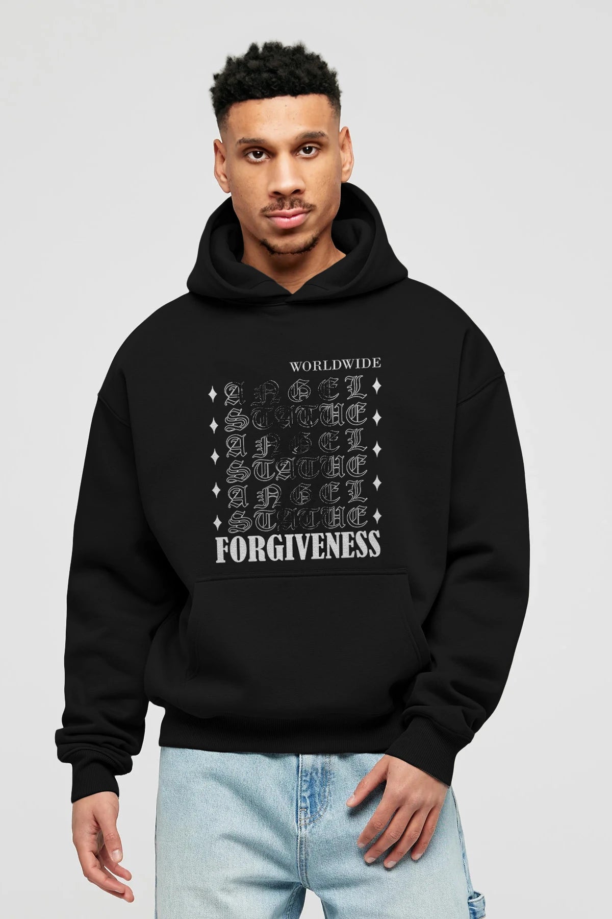 Angel Forgiveness Ön Baskılı Hoodie Oversize Kapüşonlu Sweatshirt Erkek Kadın Unisex