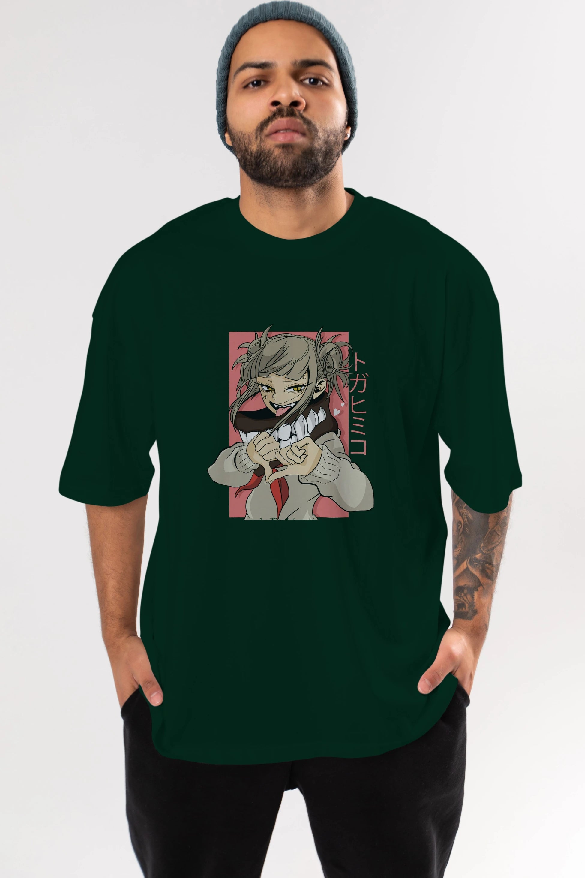 Himiko Toga Anime Ön Baskılı Oversize t-shirt %100 pamuk Erkek Kadın Unisex
